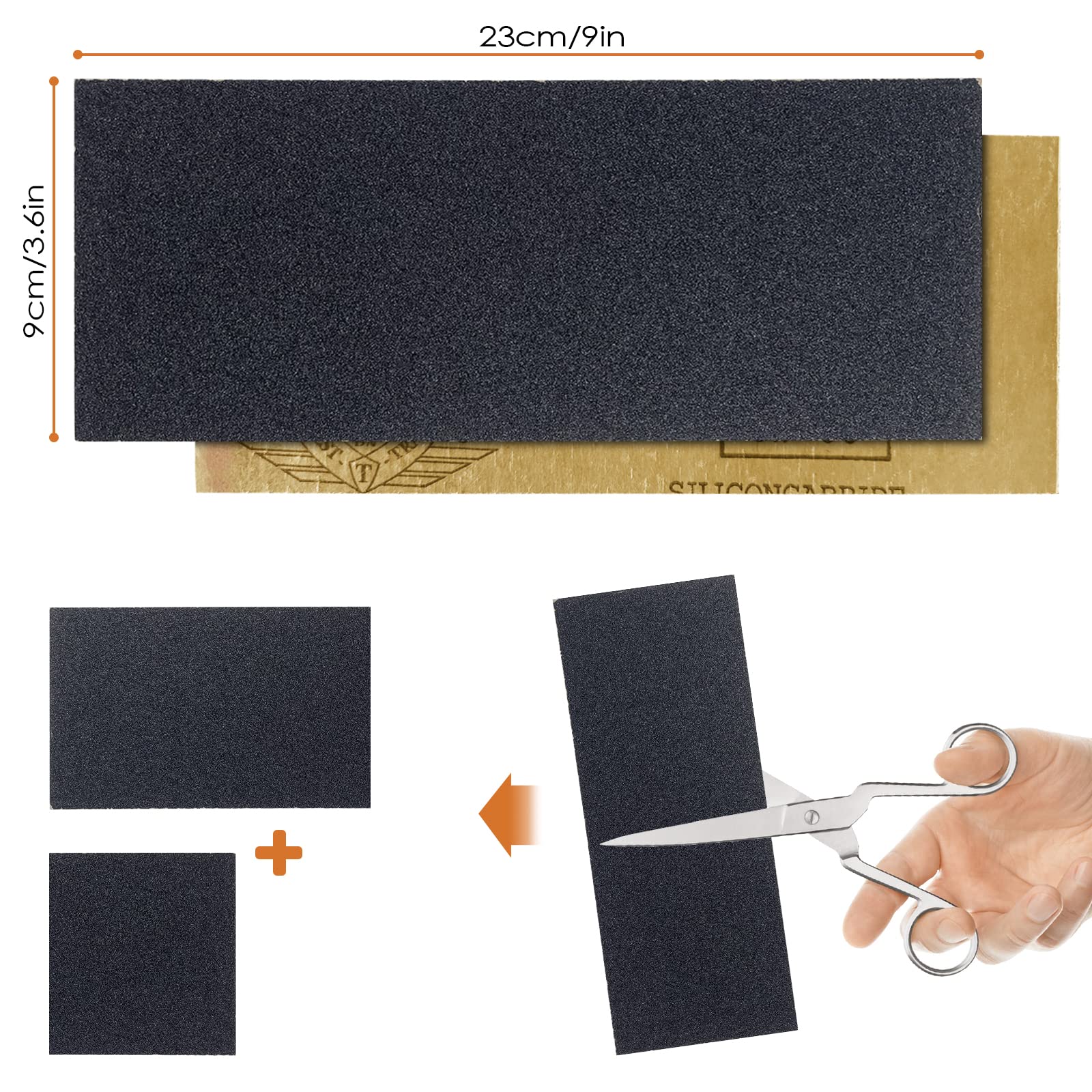 Mesybveo 42 Pezzi Carta Abrasiva, 23 x 9 cm Carta Vetrata per Carrozzeria Grana da 60 a 5000, Levigatura a Secco e Umido Sandpaper, Carta Vetrata per Muro, Metallo, Legno, Pareti, Automobili