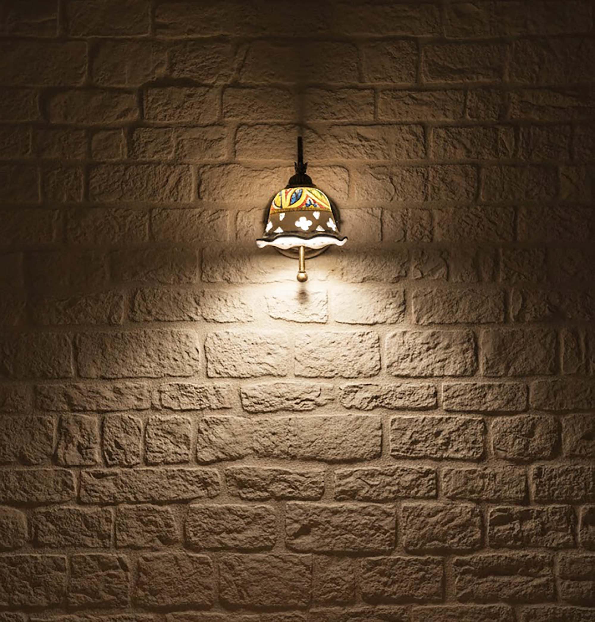 Generico Applique rustico in ceramica siciliana 1 luce Stella per cucina soggiorno, camera, salone
