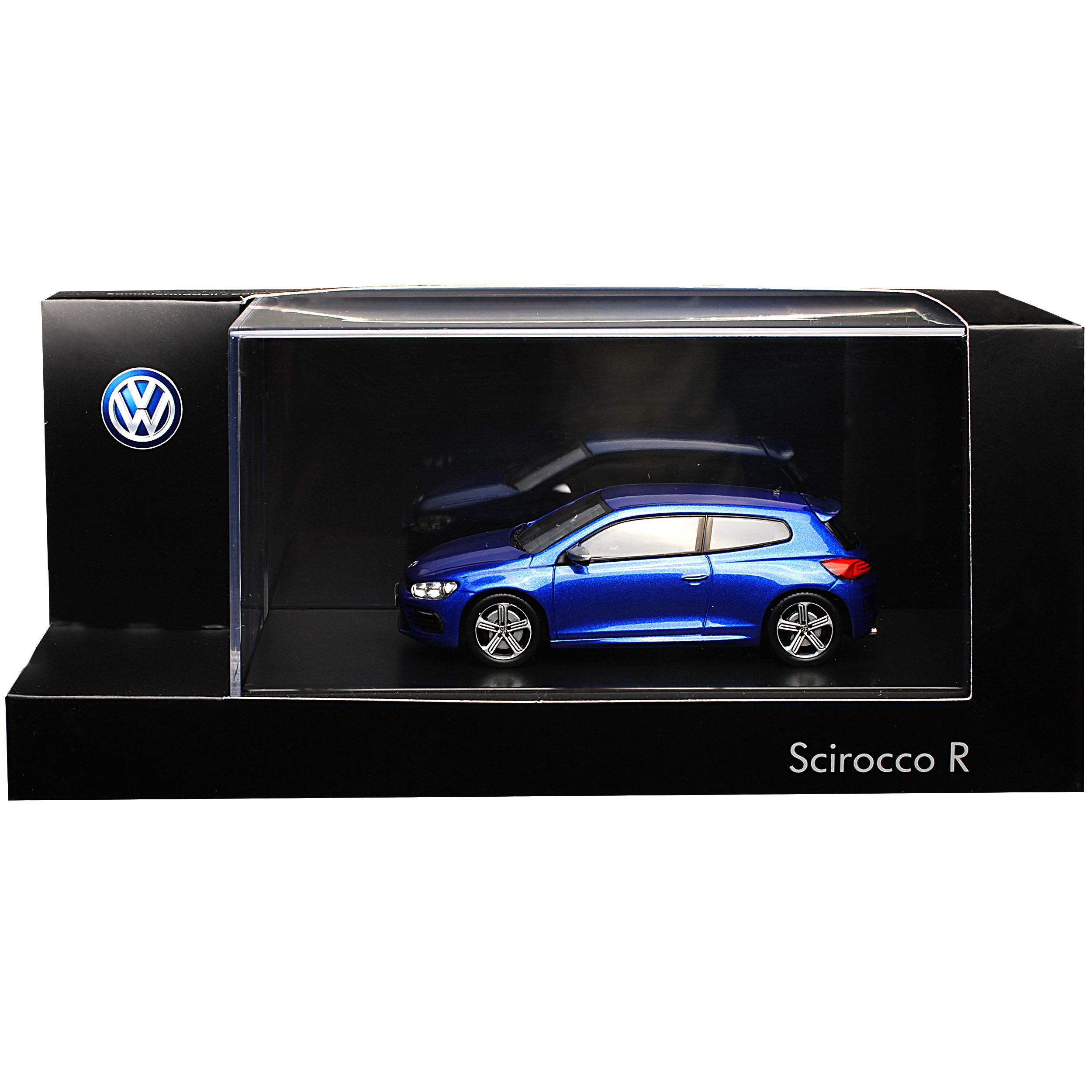 Norev Defekte Vitrine Volkwagen Scirocco R III Coupe Rising Blau Modell 2008-2017 Ab Facelift 2014 1/43 Modell Auto