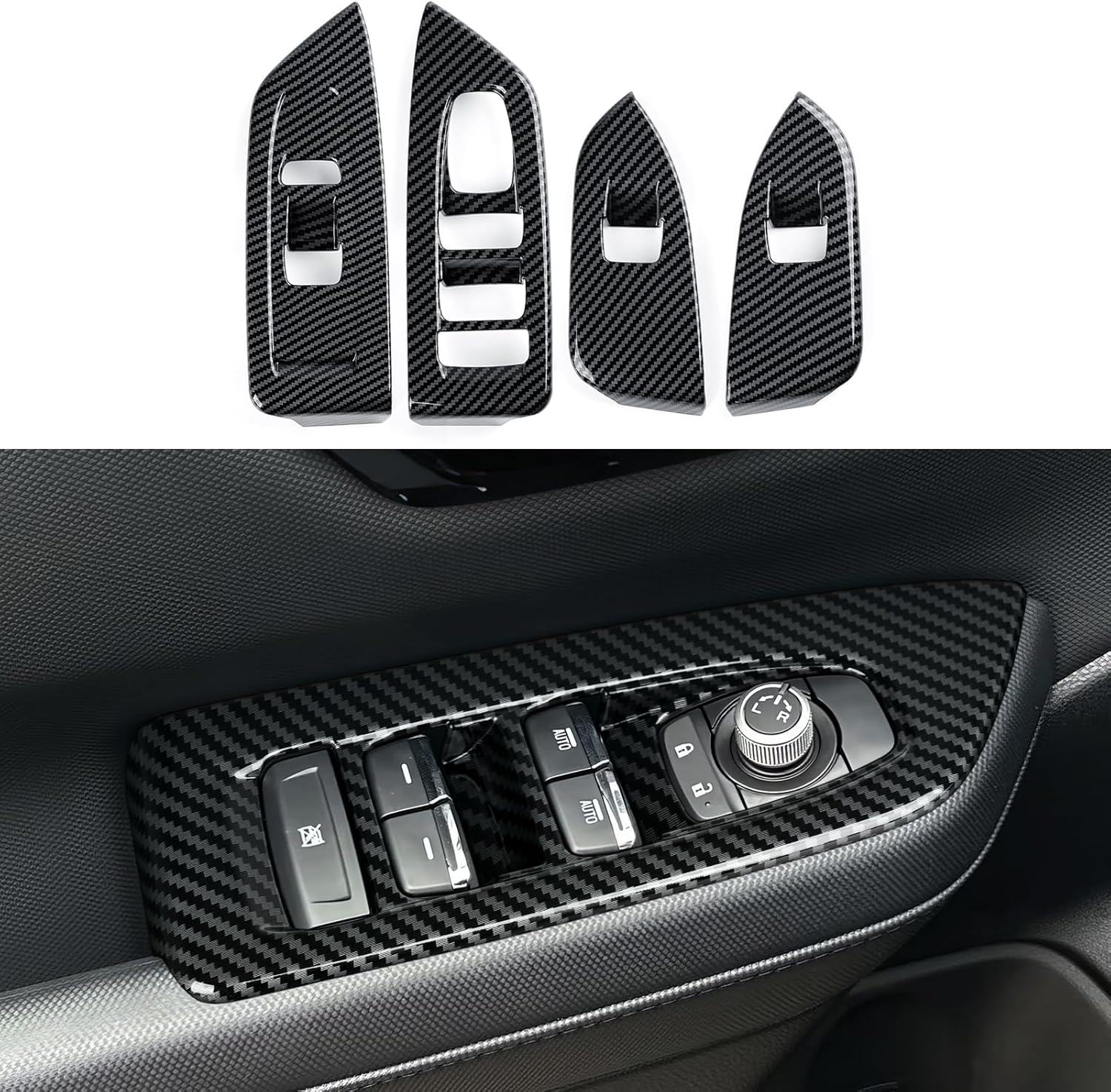 Car ABS Window Lift Control Switch Decals for 2025 2026 Subaru Forester Interior Carbon Fiber Style