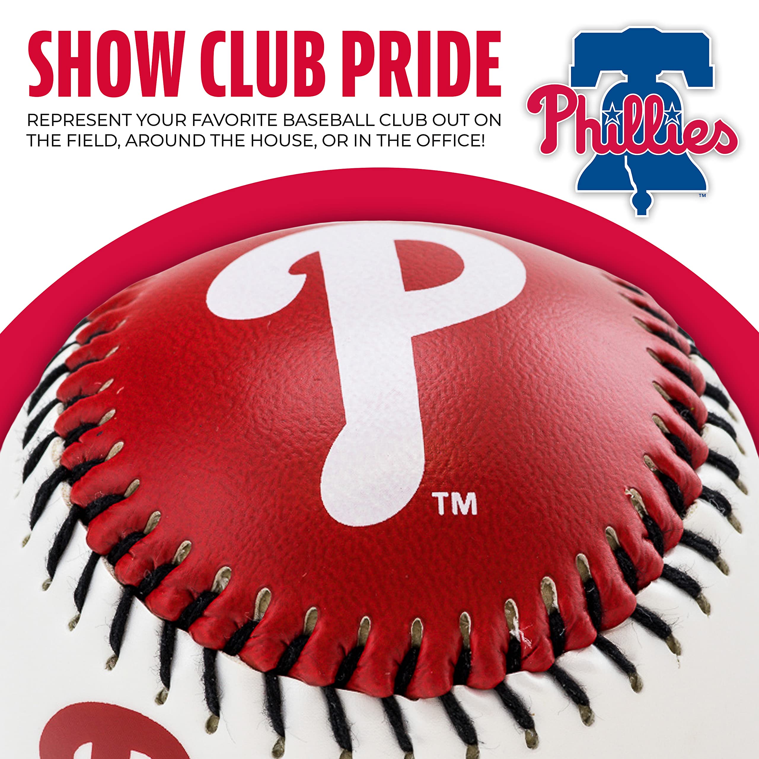 Philadelphia Philies MLB Team Baseball – Pelotas suaves con logotipo del equipo de la MLB – Béisbol de juguete para niños – Gran decoración para escritorios y oficina 4