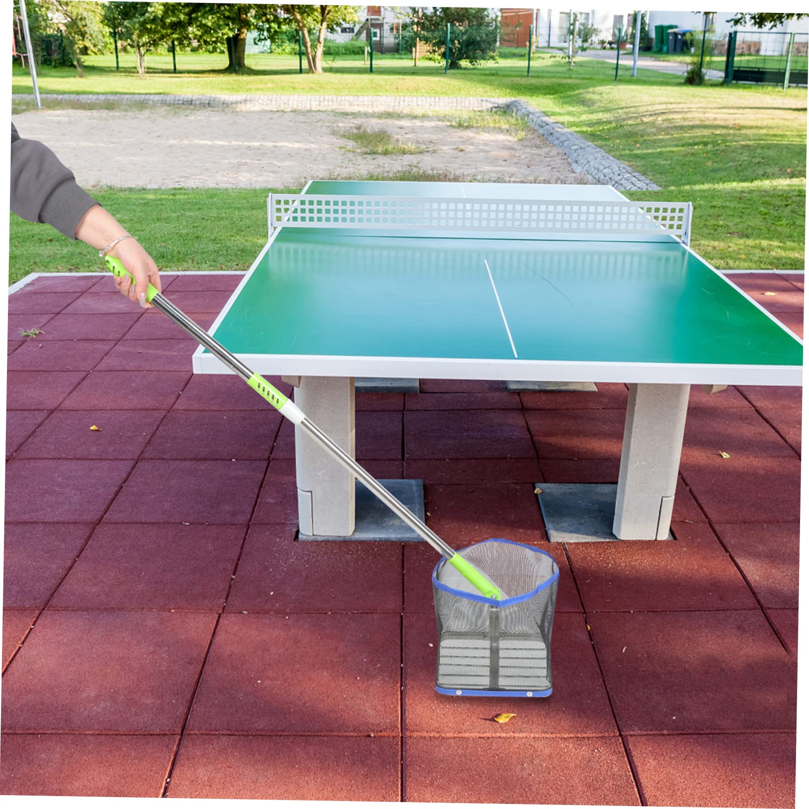 Recogedor de balones de tenis de mesa portátil mango telescópico ajustable azul
