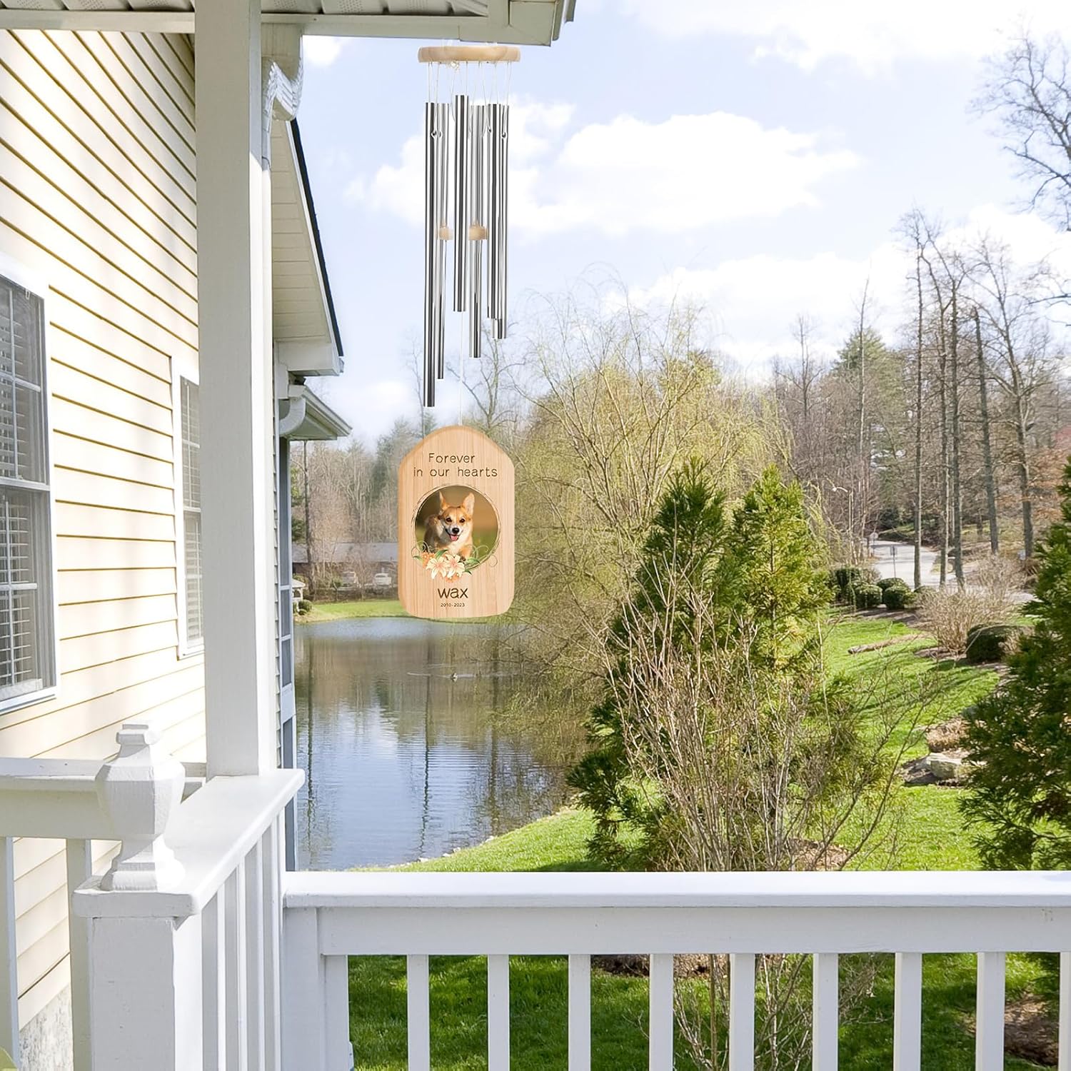 Personalized Pet Memorial Wind Chime，Custom Pet Loss Wind Chime Pet Memorial Gifts for Dogs,Bereavement Gift Dog Sympathy Wind Chime，Personalized Wind Chimes for Dog Cat Pet Loss Gift F (dog3)