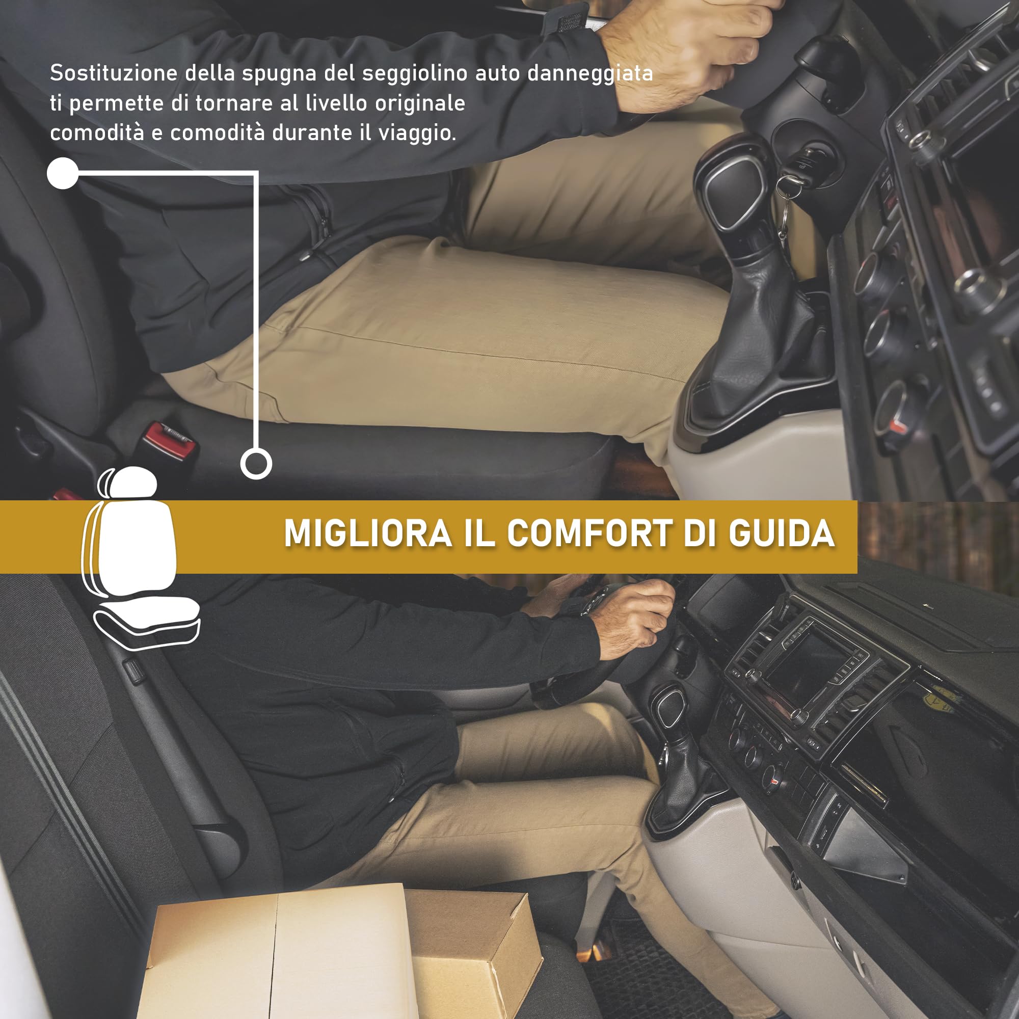 CHROMEMASTER - Compatibile con Opel Vivaro 2001-2014 | Sedile, Schiuma del Sedile, Inserto in Schiuma per i Sedili Anteriori; Sostituisci l'Inserto del Sedile e Goditi un Nuovo, Comodo Sedile