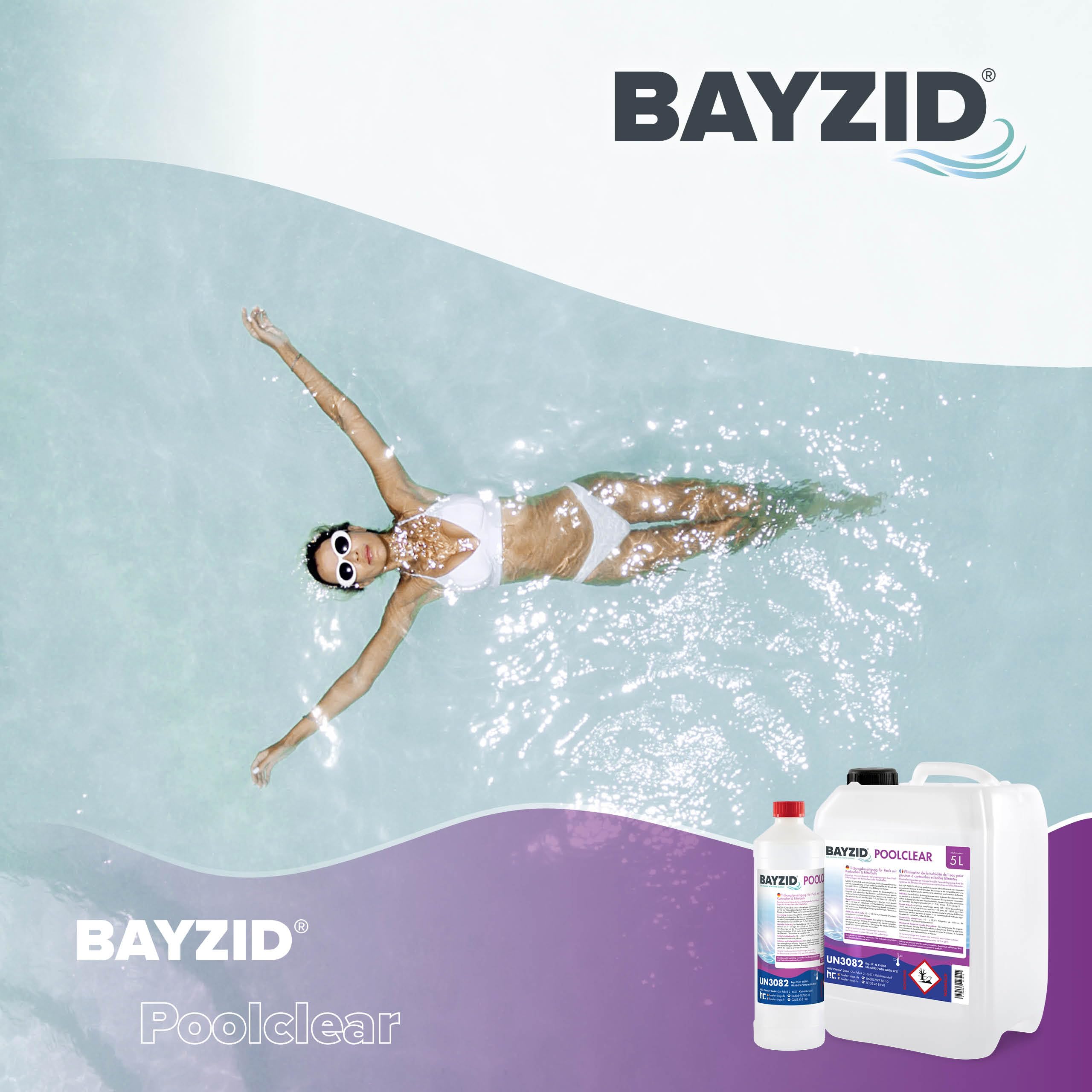 1 x 5 L BAYZID® Spa POOLCLEAR - Clarifiant Anti-Turbidité pour Spa et Petite Piscine - Compatible Filtres Cartouche et Boules Filtrantes - Élimine Algues et Bactéries pour Eau Cristalline