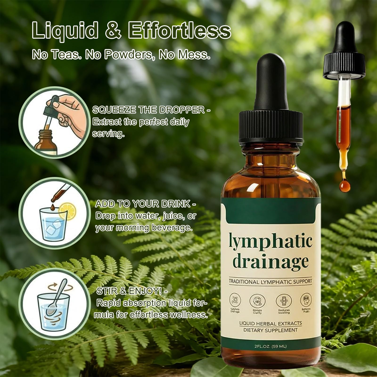 2 Piezas Linfia Drenaje Linfático, Linfia Drenaje Linfático Gotas, Gotas de Bienestar para Linforia, Rápido Y Eficaz,Mezclas Hierbas Naturales, para Lipedema, Piernas Cansadas y Presoterapia(60ml)