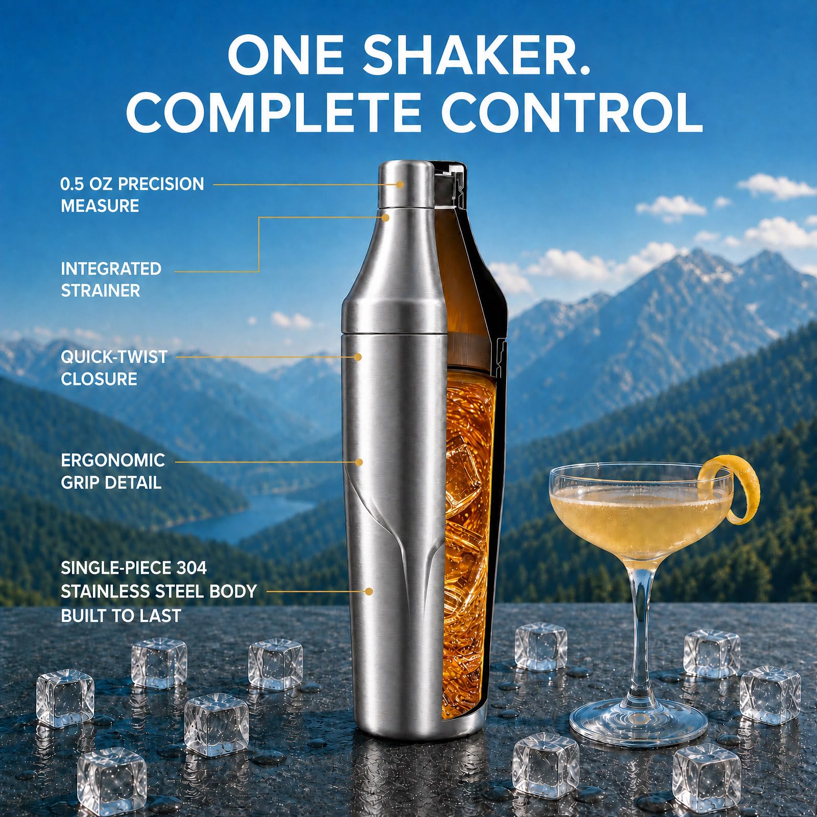 Personalized Cocktail Shaker - Engraved B -3