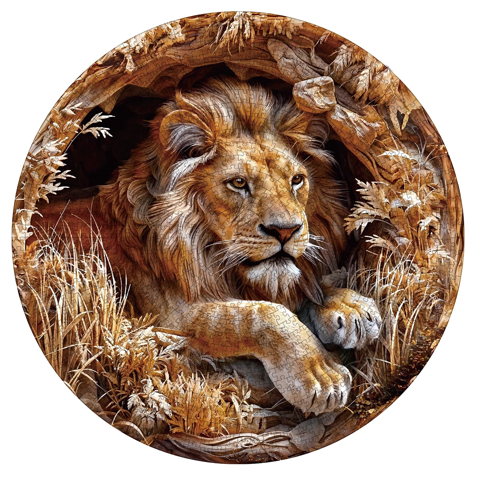 Puzzle da 1000 pezzi, puzzle per adulti, visivamente 3D, leone, classici puzzle per tutta la famiglia, decorazione per la casa e idea regalo (67,5 x 67,5 cm)