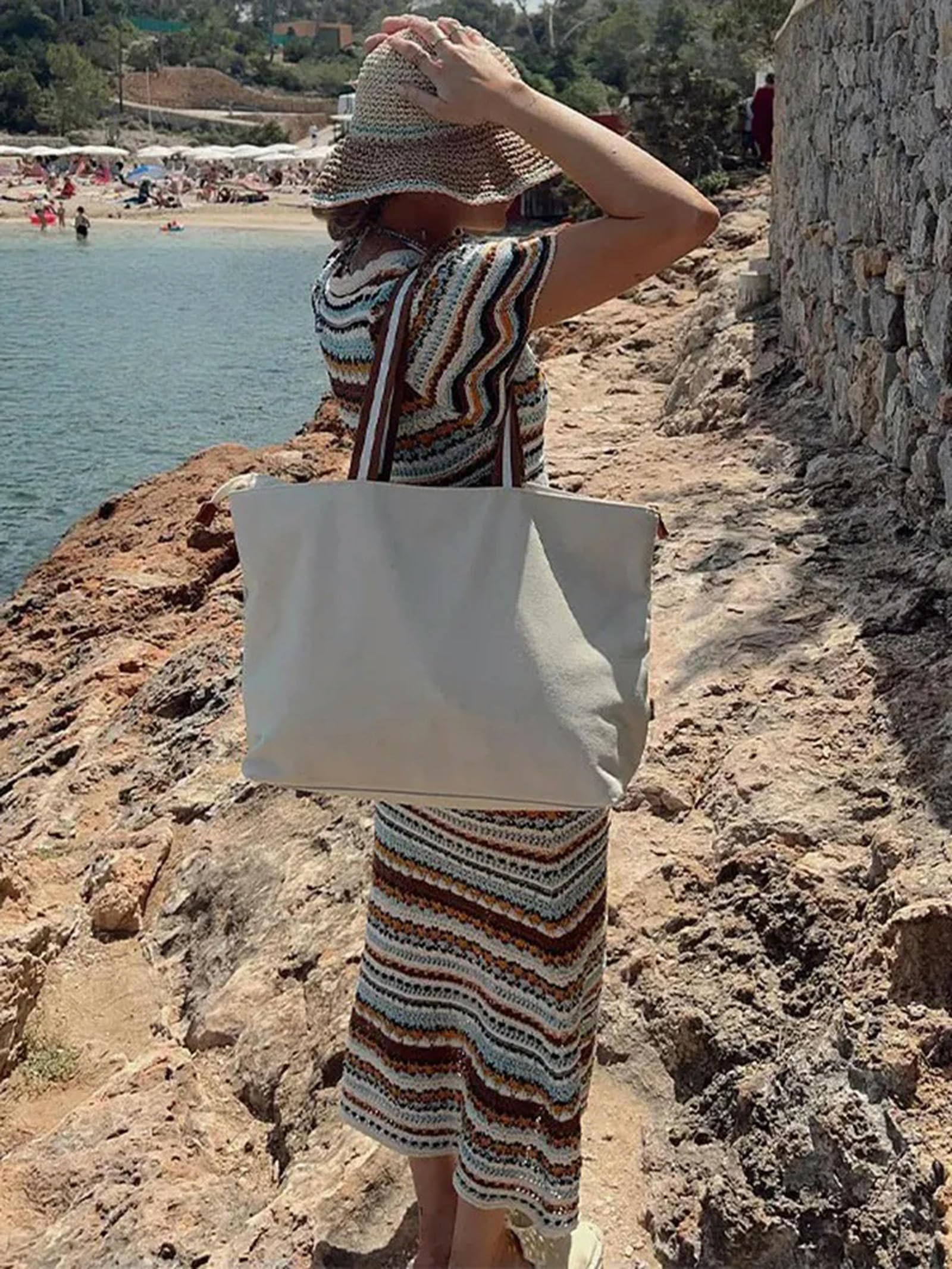 Abito da Donna in Maglia Sottile con Vita Alta Che Si scontra, Abito Sexy a Maniche Corte a Righe con Scollo a U e Tubino da Vacanza