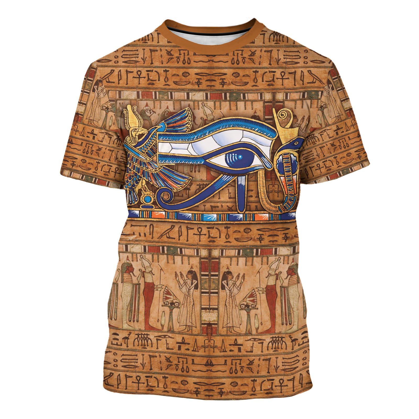 BJU Ancient Egypt Graphic T-Shirt Crewneck Tee 3D Printed Short Sleeve Loose Casual Top Unisex