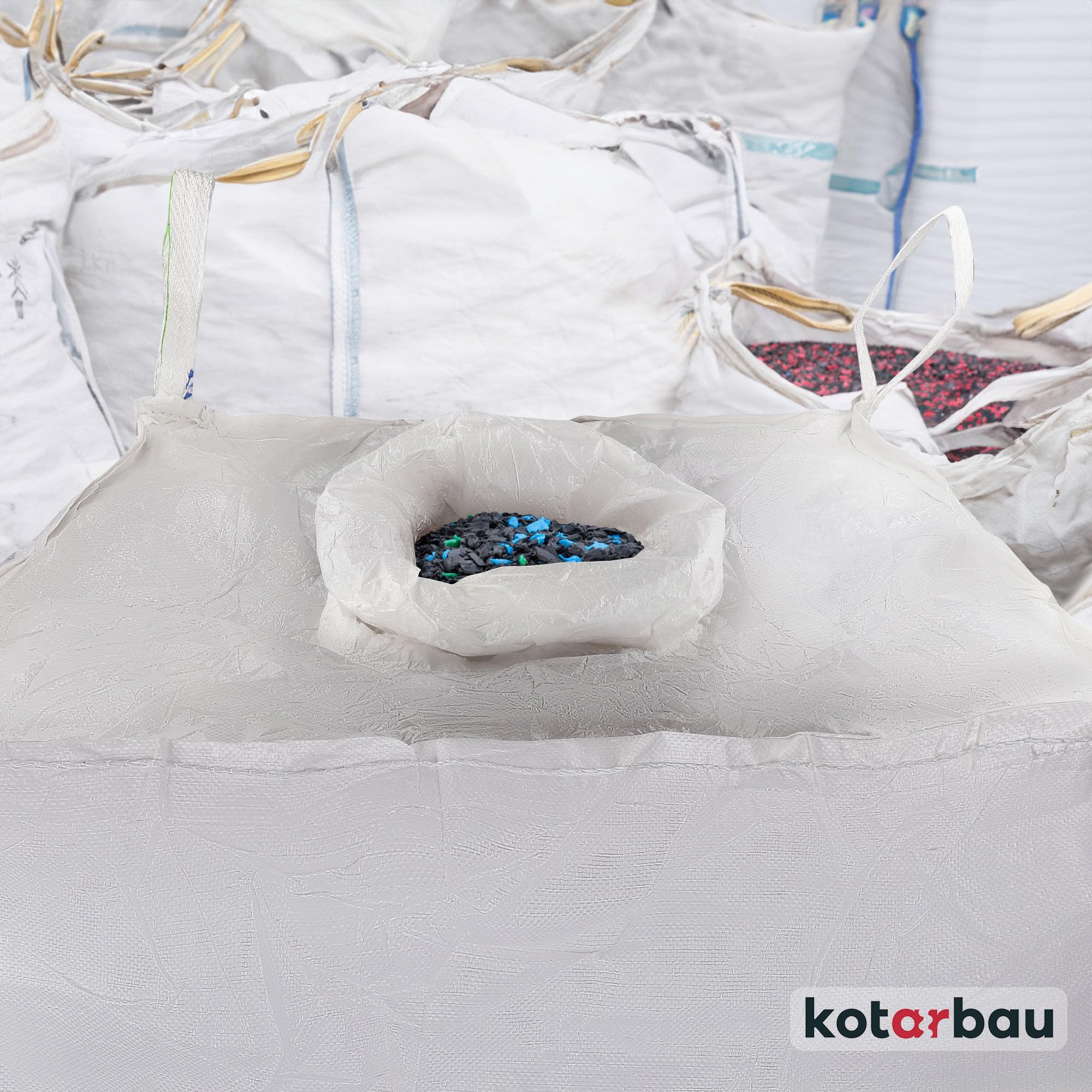 KOTARBAU® 4 sztuki worków Big Bag 90x90x160cm Worek na odpady ogrodowe Stabilny z górnym i dolnym lejkiem 1000kg PP Worki ciężkie na odpady ogrodowe Worek ogrodowy Worki śmieciowe Worki na gruz Worki