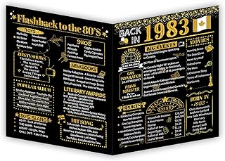HOMANGA 40th Birthday Card for Men and Women, Back in 1983 40th Birthday Gifts for Men Women, Jumbo 40th Bday Card For Wife Husband Brother, Giant 40 Year Birthday Card, Black Gold 20x25cm (Envelope Included)