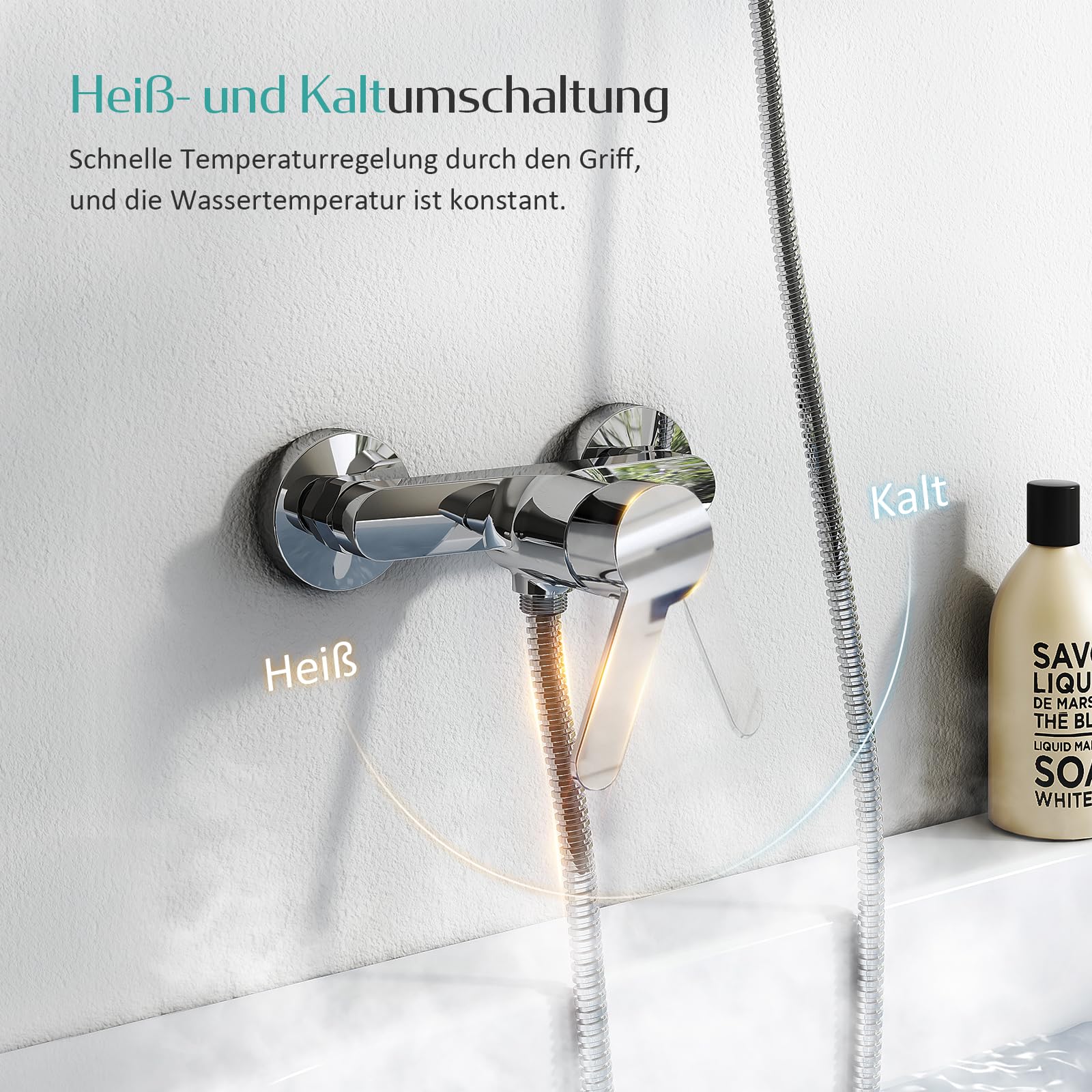 Badewannenarmatur Aufputz Chrom - Einhebelmischer Mit Automatischer Dusch/Wanne-Umschaltung