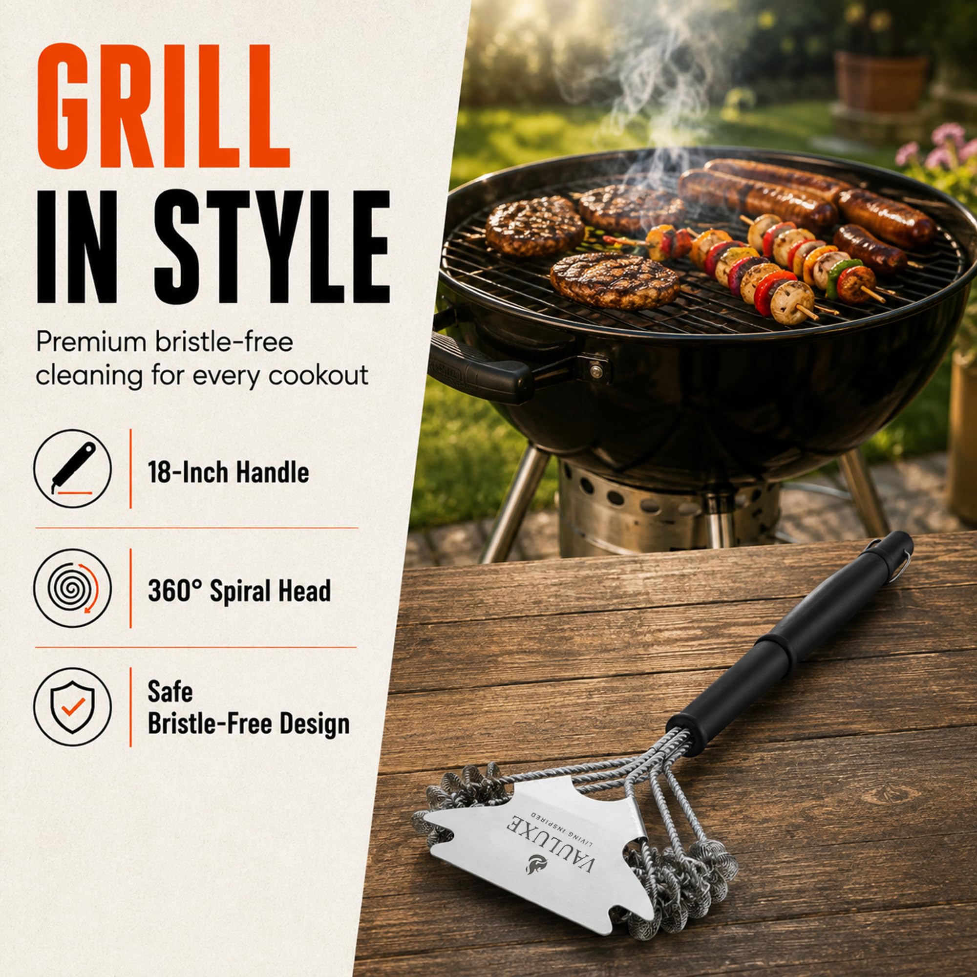 Bristle-Free Grill Brush - Easy BBQ Cleaning -6