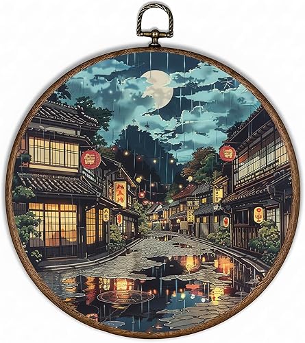 Miniatura 6 de 365CUSGIFTS Decoración redonda para colgar en la pared de la mano de Hamsa de buena suerte, decoración artística de pared redonda, protección contra