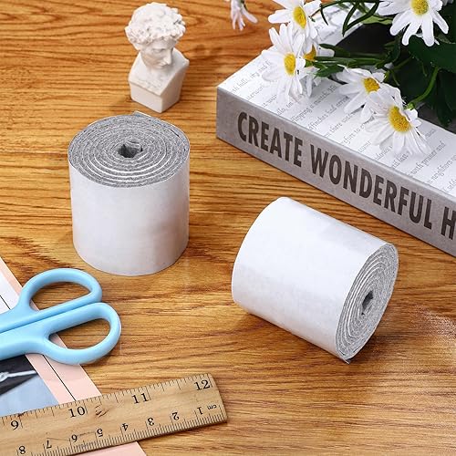 Miniatura 4 de Paquete de 2 almohadillas de fieltro para muebles, rollo de tira de fieltro resistente con respaldo adhesivo, cinta adhesiva de fieltro para