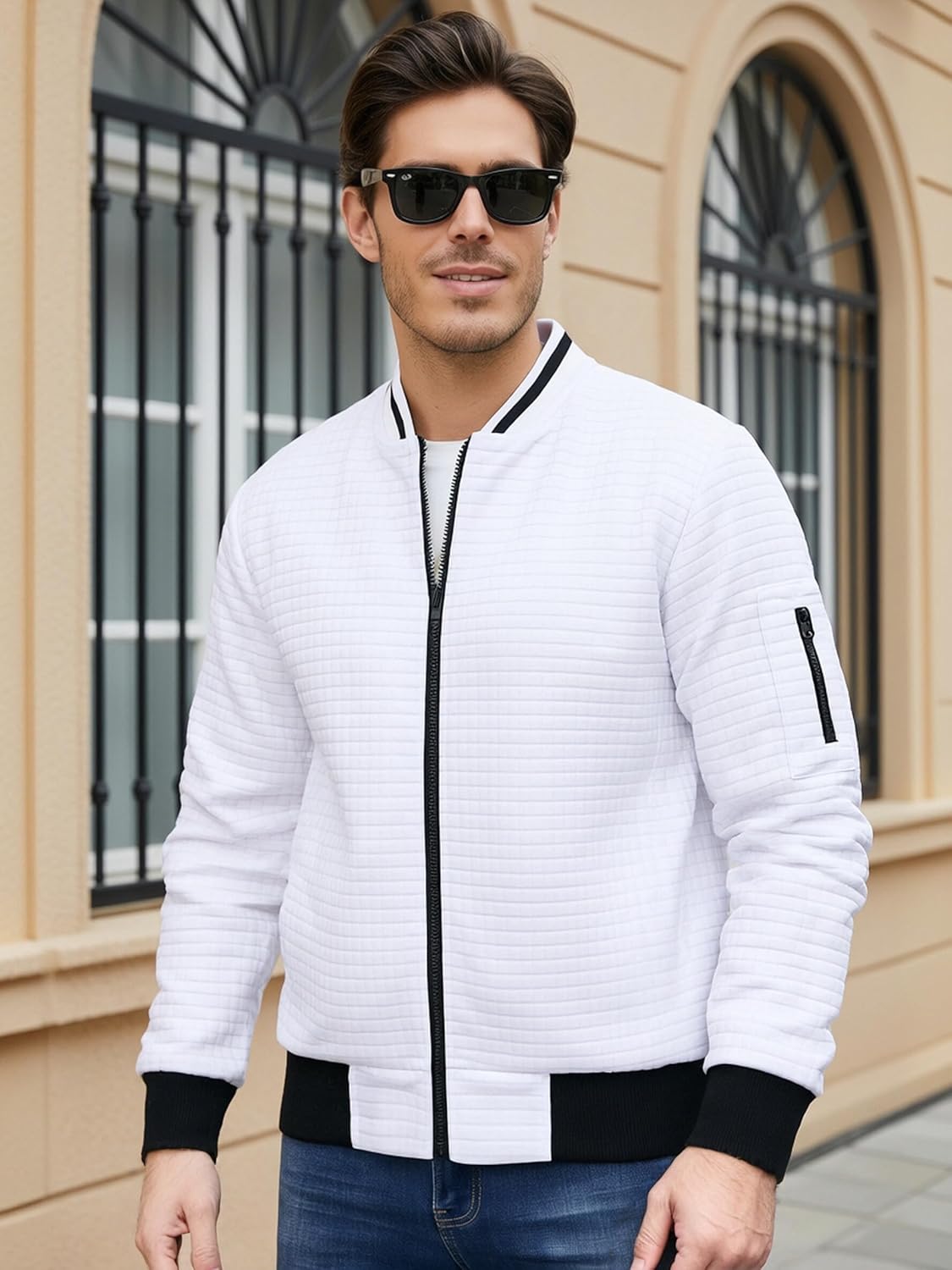 Jaqueta masculina leve casual leve para homens jaqueta bomber waffle casaco universitário com zíper em promoção! Veja a oferta e mais achadinhos de Jaquetas & Casacos 3 Hoje é o melhor dia para comprar Jaqueta masculina leve casual leve para homens jaqueta bomber waffle casaco universitário com zíper com aquele preço maroto! Promoção! Aproveite a oferta! 3