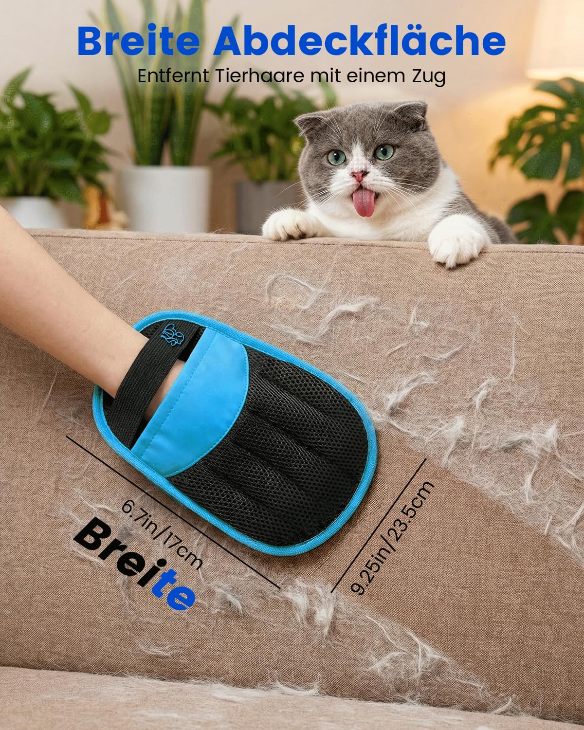 Magic Brush Rękawica do usuwania sierści zwierząt domowych, 2 sztuki, elektrostatyczne rękawice do usuwania sierści dla psów i kotów, Magic Brush Pure Path Pet Dog Cat Hair Remover do mebli
