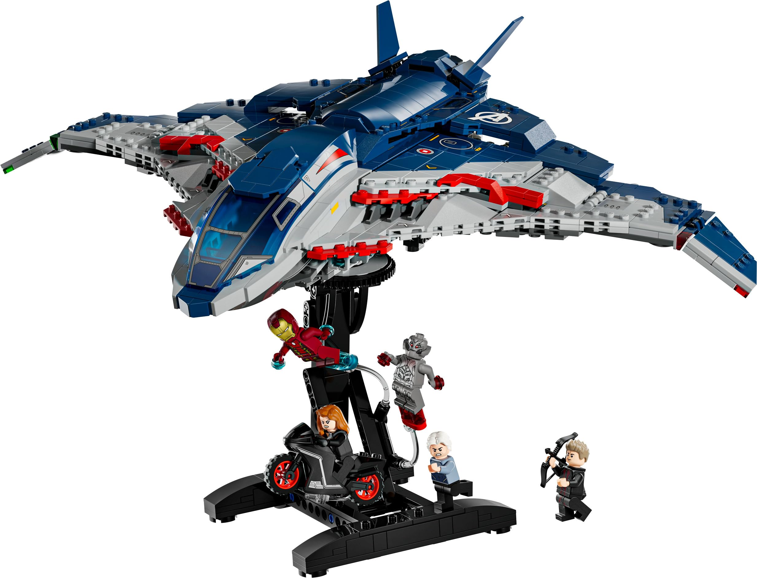 LEGO | Marvel Avengers: Age of Ultron Quinjet – Superhelden Spielzeug Flugzeug mit Motorrad und 5 Minifiguren, darunter Iron Man, Black Widow und Ultron – Geschenk für Jungen ab 12 Jahren – 76325