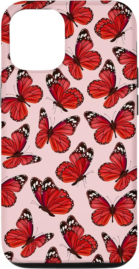 Amazon Co Jp Iphone 12 12 Pro 赤い蝶 蝶 かわいい トレンディ ガールズ レディース 携帯電話 スマホケース 家電 カメラ
