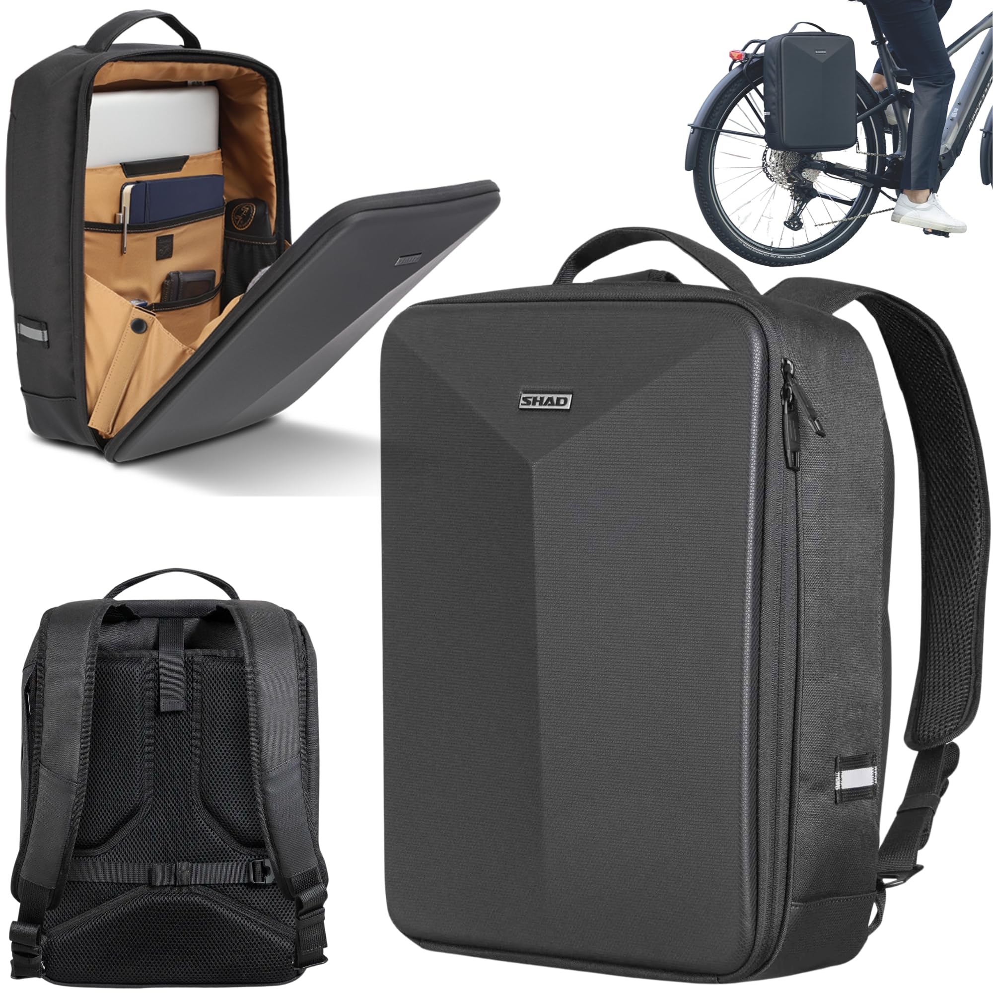 SHAD Bikes - gepcktrgertasche Rucksack Executive Backpack 12L -  Fahrradtasche Rucksack Gepcktrger - wasserdichte Fahrradtasche mit  Laptopfach - Reflektierender Fahrradrucksack : Amazon.de: Sport & Freizeit