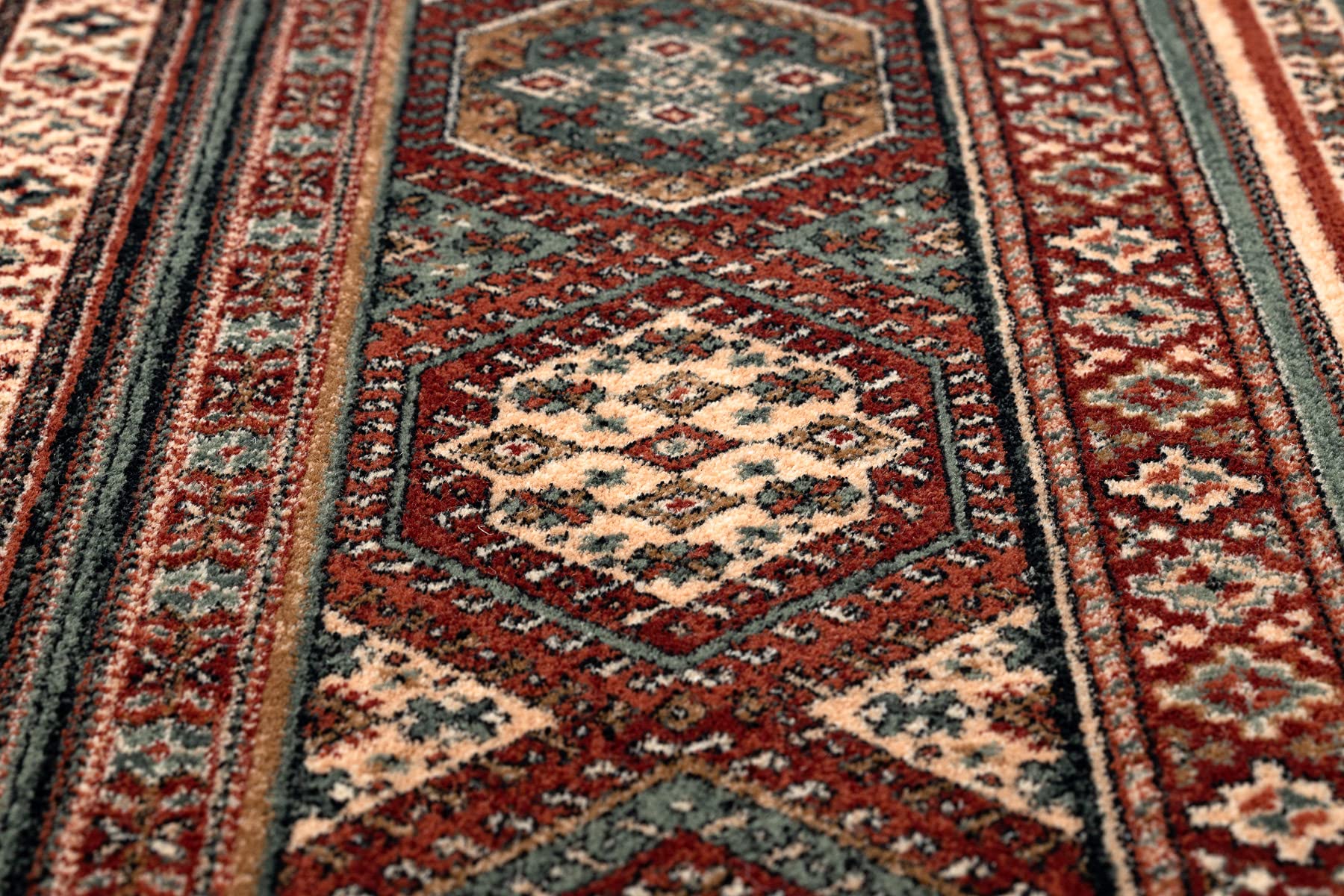 Tapis en laine KASHQAI ethnique, 100% Laine, Classique, bordeaux 135x200 cm