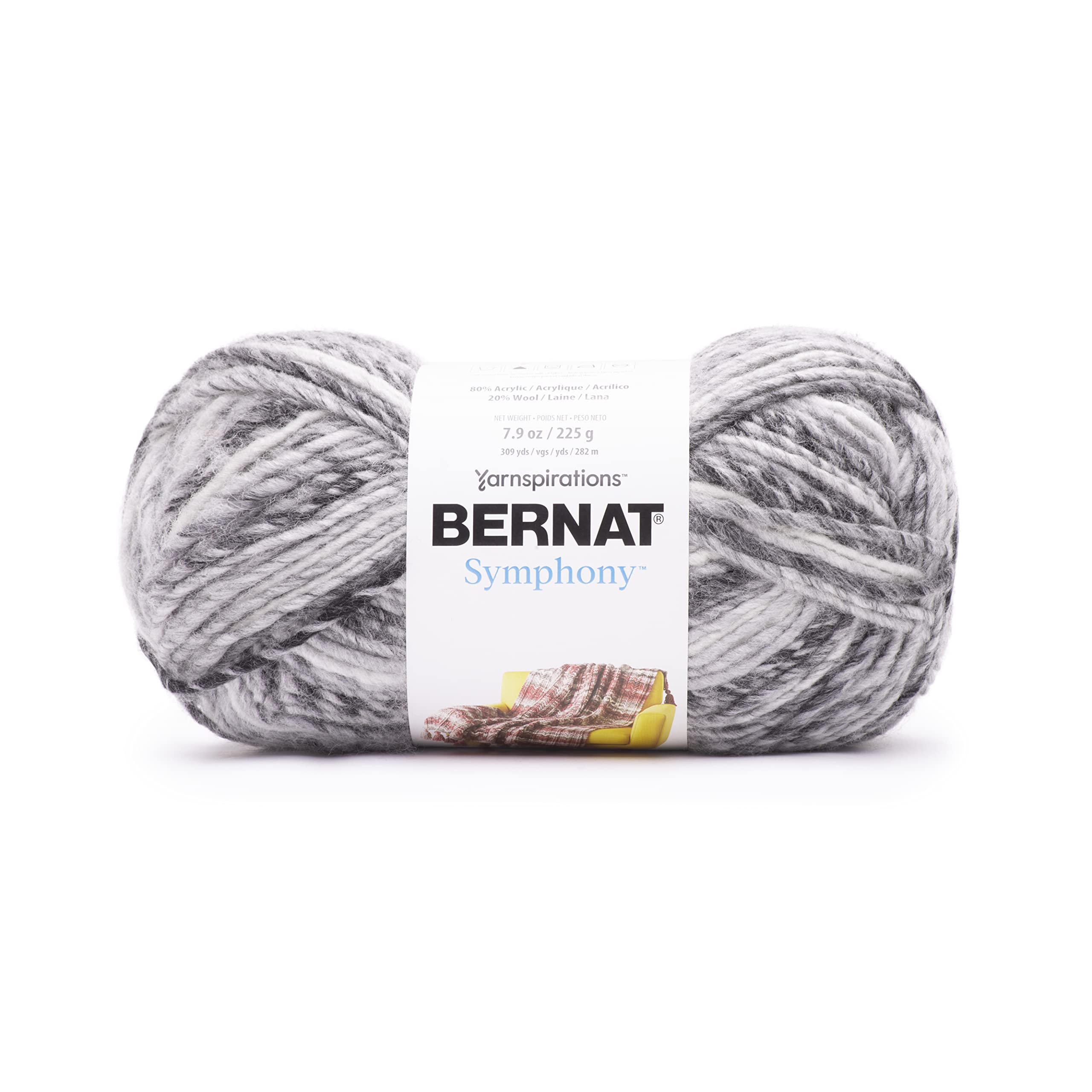 Bernat Symphony Granite Yarn - 2 Pack of 225g/8oz - Nylon - 5 Bulky - 309 Yards - Knitting, Crocheting & Crafts - Image 2