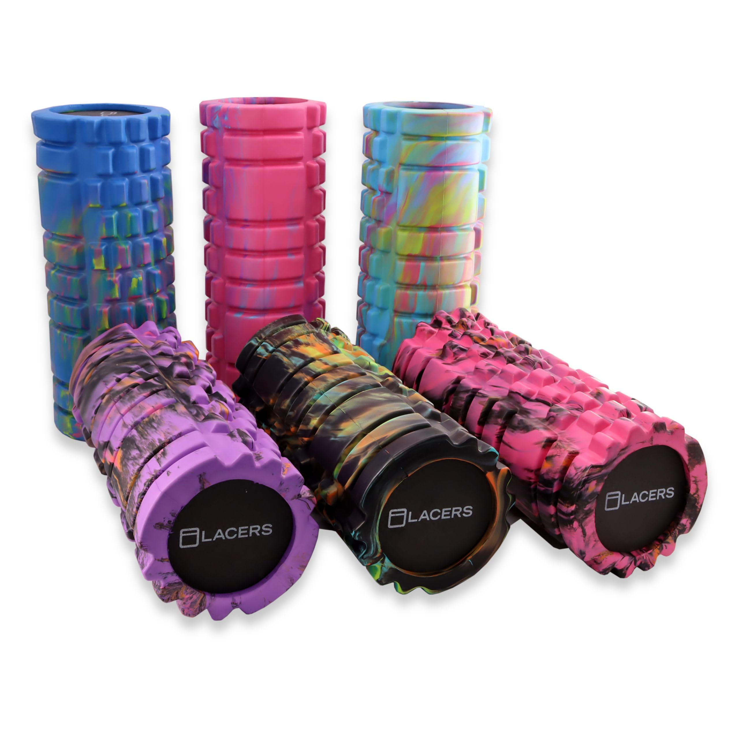 Lacers Petrolline Fazien Rolline - Rullo elastico in schiuma premium per yoga, pilates e fitness - disponibile in 6 colori - efficace relax (nero)