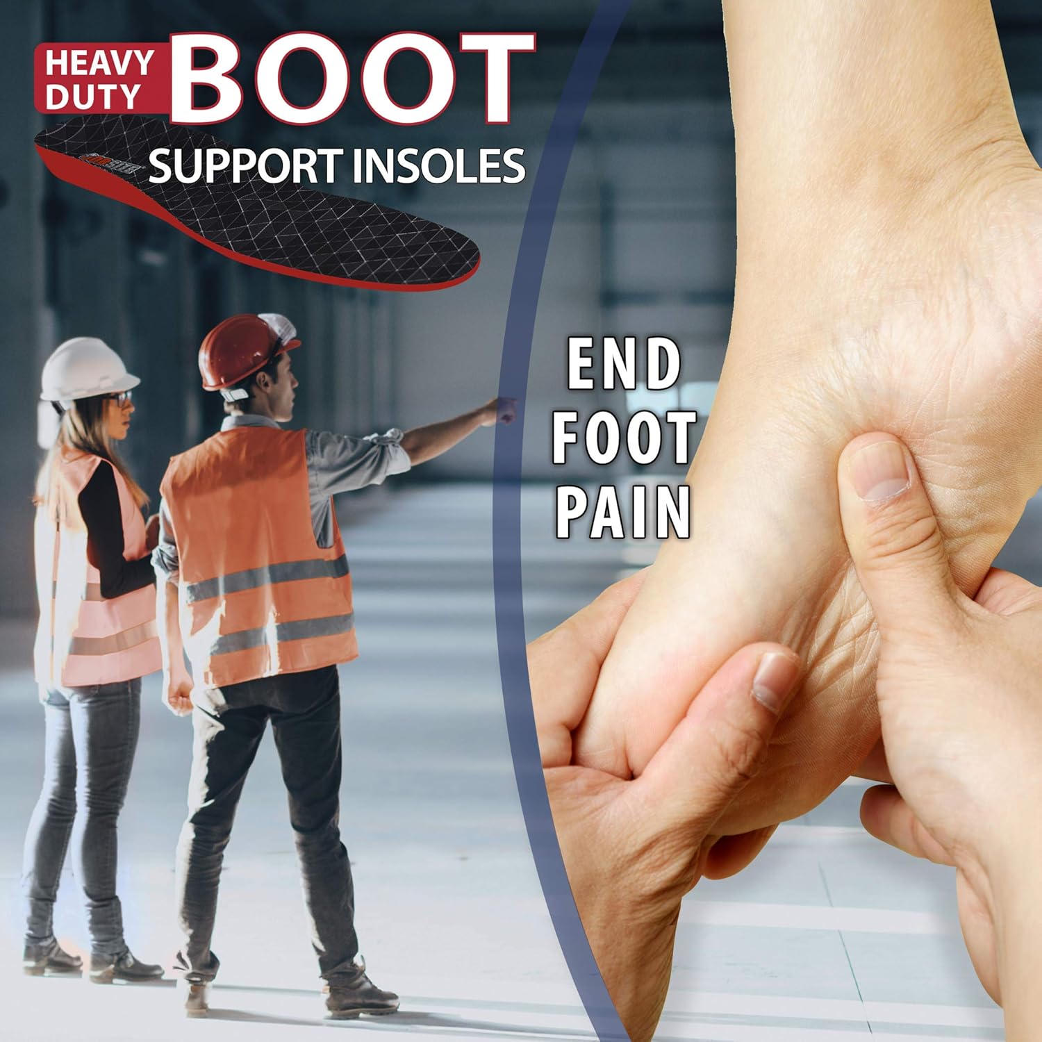 JobSite Heavy Duty Boot Support Insole - Large : Health & Household