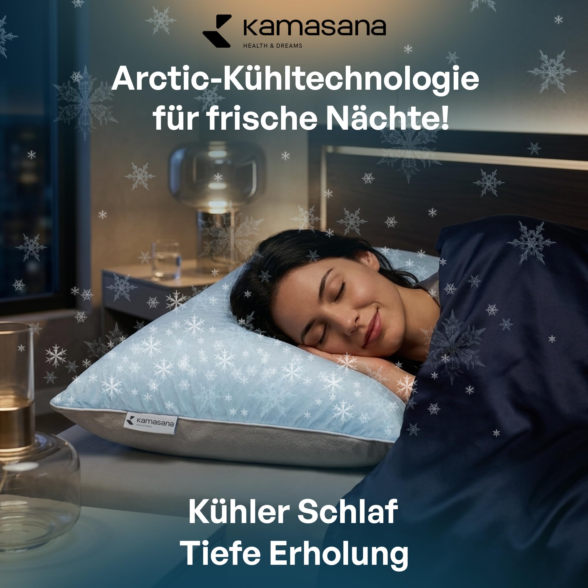 Kühlendes Nackenstützkissen 40x80 cm, Höhe 13 cm – Memory Foam Kopfkissen für Bauch- und Rückenschläfer – Atmungsaktiv, Ergonomisch, Hellblauer Bezug