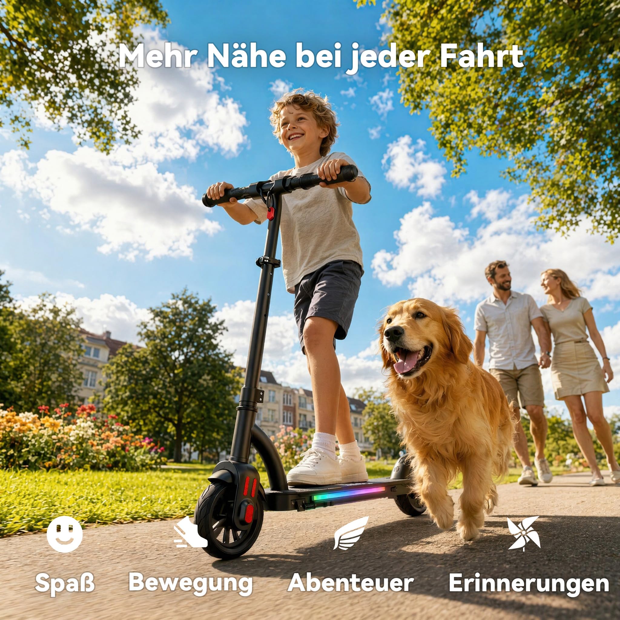 Caroma E-Scooter Kinder 6-12 Jahre, Geschenk für Jungen & Mädchen