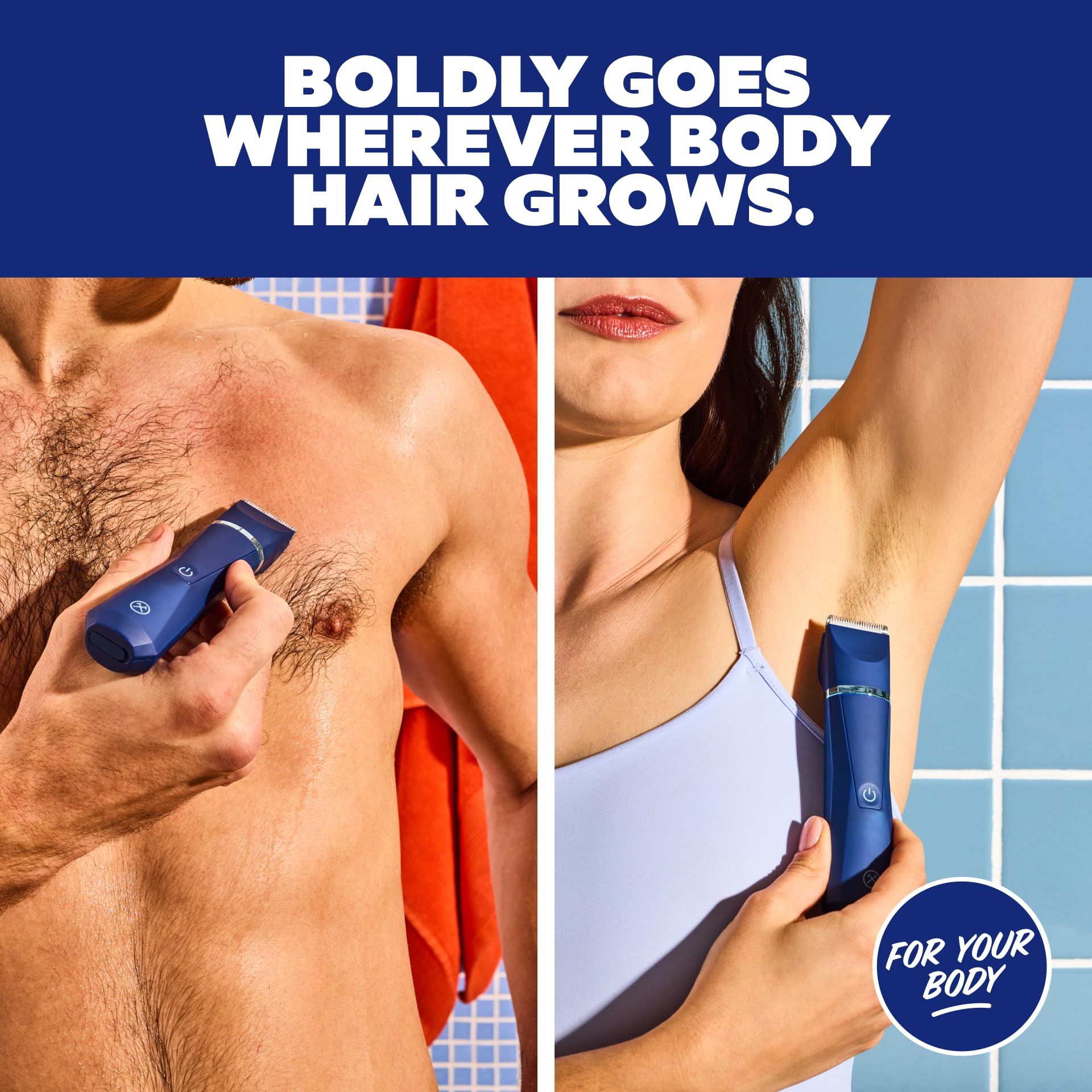 Dollar Shave Club Body Trimmer with Ceramic Blades, USB-C, IPX7 Waterproof