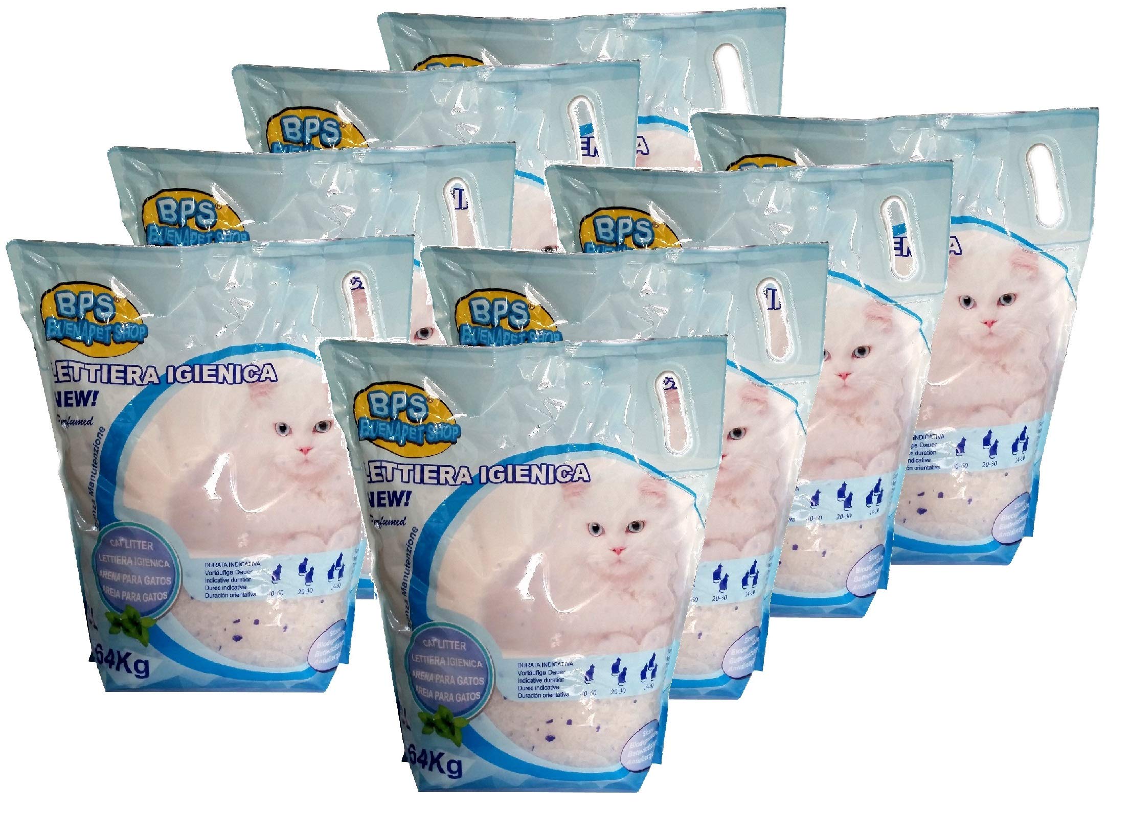 LETTIERA GATTO SILICIO 【30.4 LITRI】【8 BUSTE DA 3.8L 】 per Gatti a Lunga Durata ai Cristalli di Silicio, assorbiodore