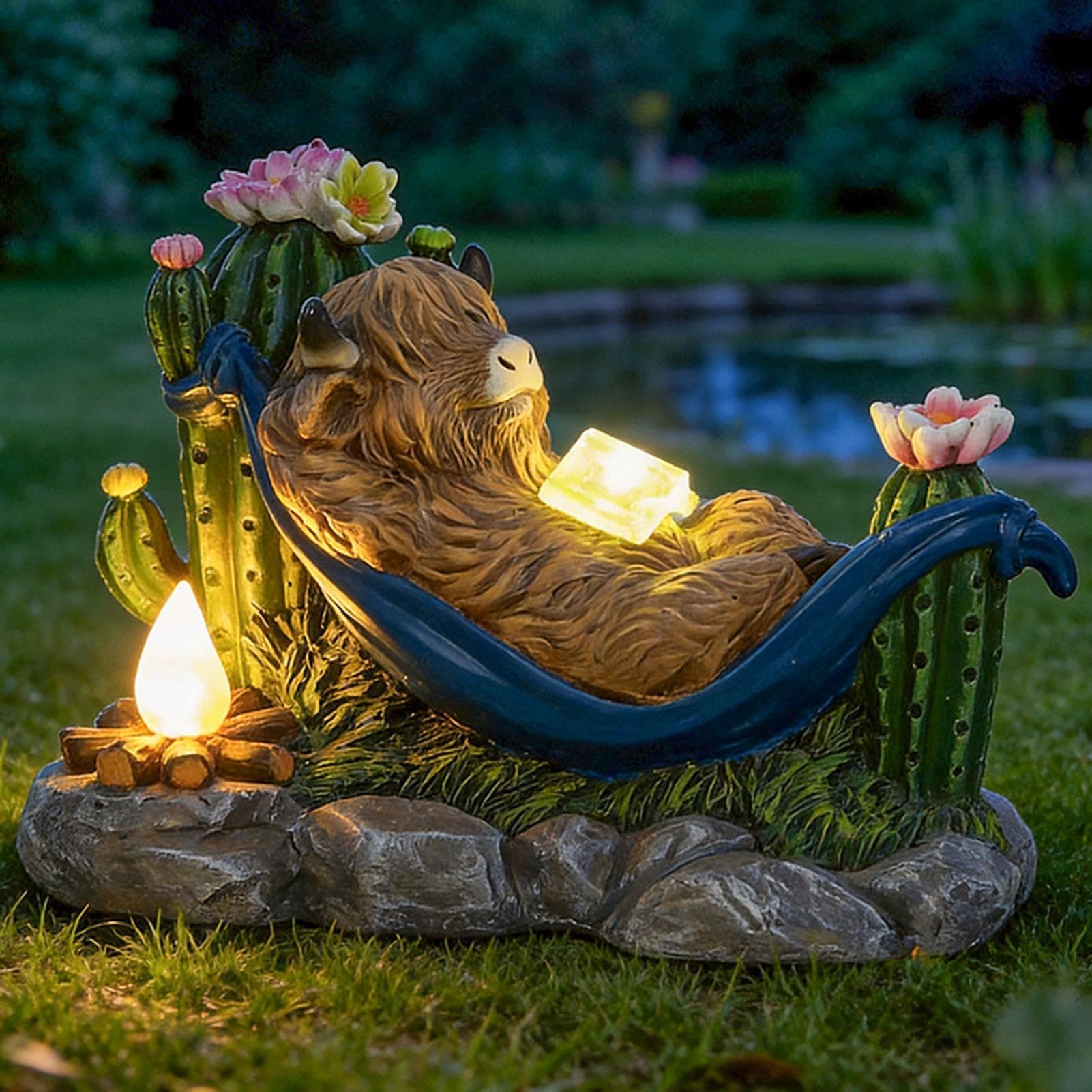 Statua Da Giardino Highland Scultura In Resina Impermeabile Con