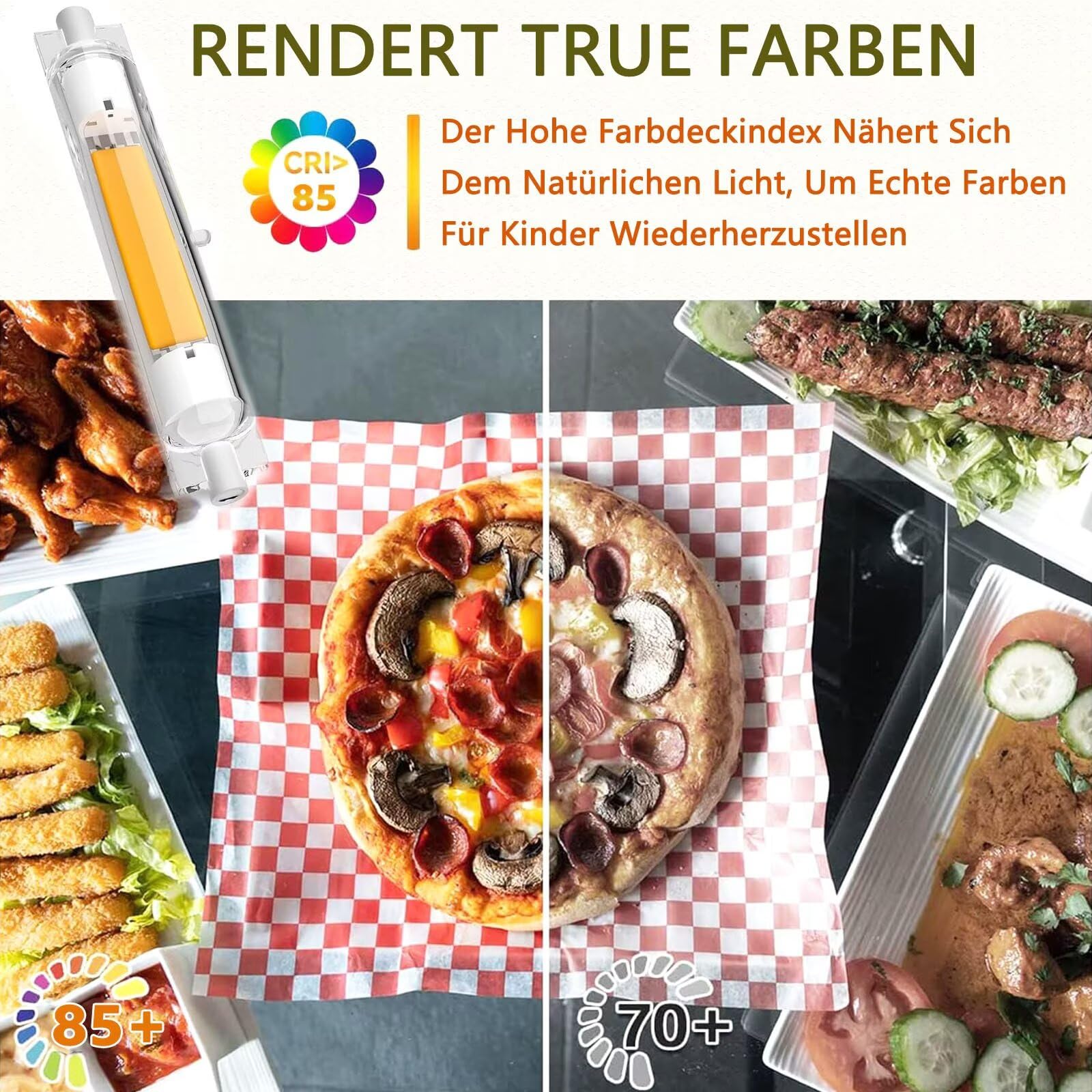 R7S LED 118mm Dimmbar 30W Lampen Ersatz für 300W Halogen Glühbirnen, LED R7S 118mm Warmweiß 3000K 3000 LM, 360°Abstrahlwinkel, Kein Flackern für Deckenfluter Stehlampe Wandleuchte, 6er Pack