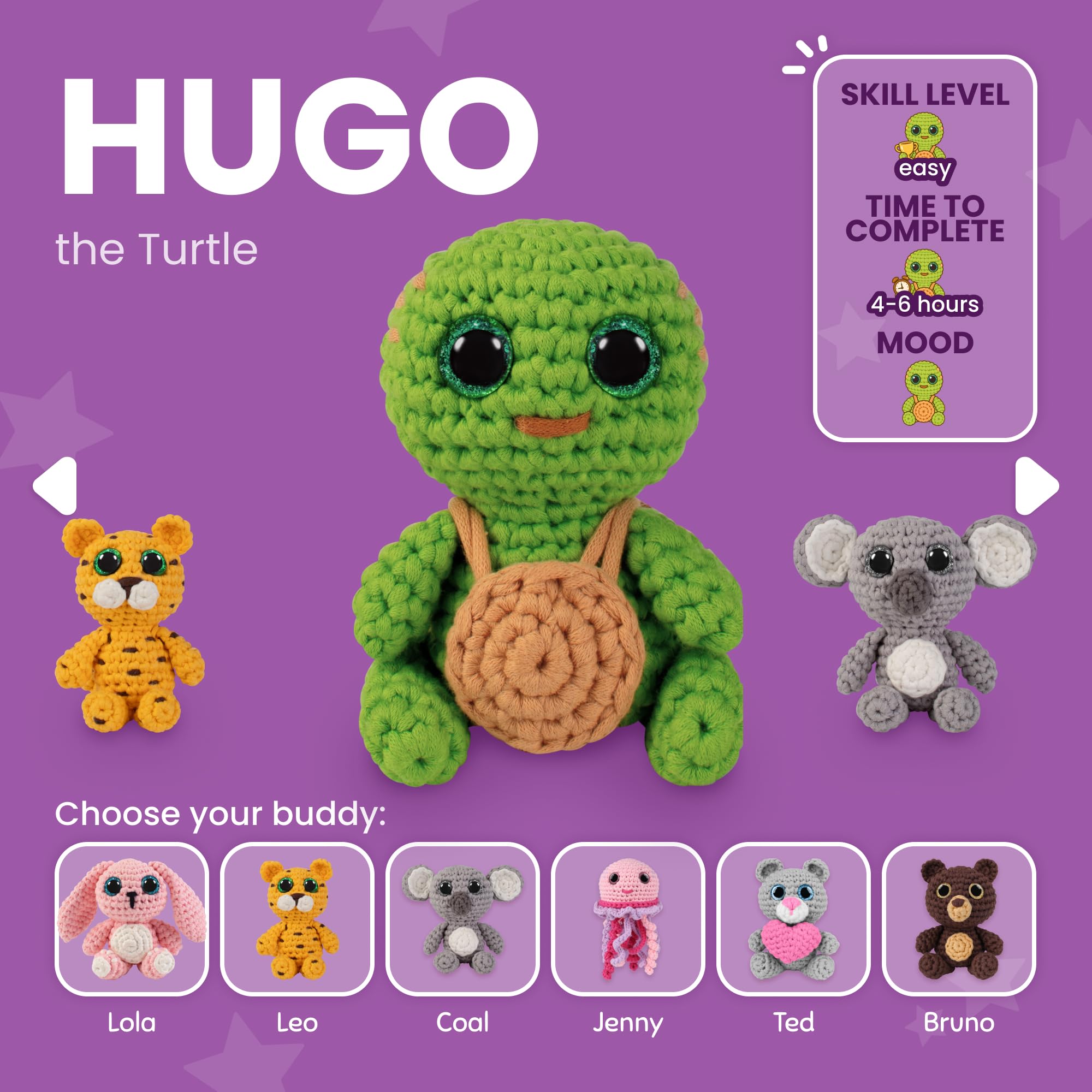 Crochet Turtle Hugo Kit - Beginner Amigurumi -3