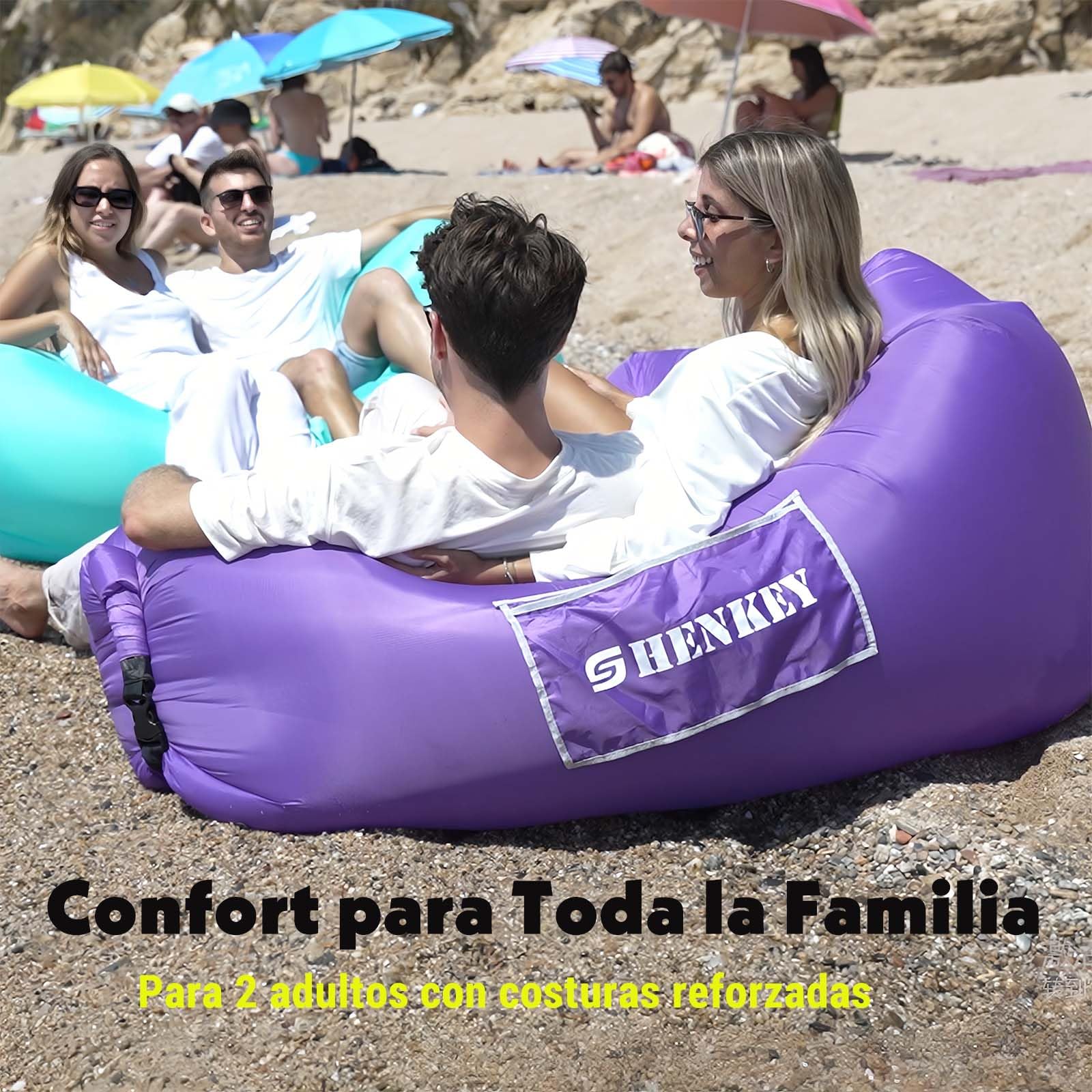 Tumbona Hinchable, Impermeable, antifugas de Aire, con Embalaje portátil, sofá Inflable y Silla de Aire para Viajes, acampadas, Senderismo y Fiestas en la Playa