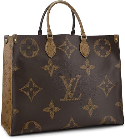 Pre-loved Brown Giant Monogram Reversed On The Go GM, Brown