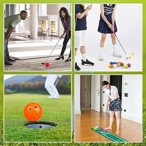 Miniatura 12 de XIPEGPA Pelotas de golf de práctica de 1.614 in de plástico de flujo de aire hueco, campo de conducción, práctica de columpio, uso en interiores