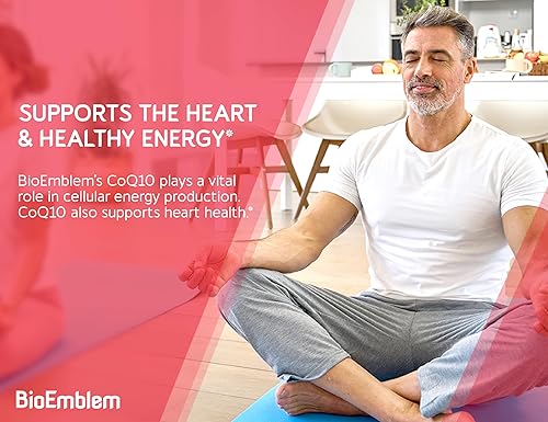 Miniatura 2 de BioEmblem CoQ10 con BioPerine - Cápsulas blandas de 200 mg, alta absorción, antioxidante de coenzima Q10 para producción de energía, salud del