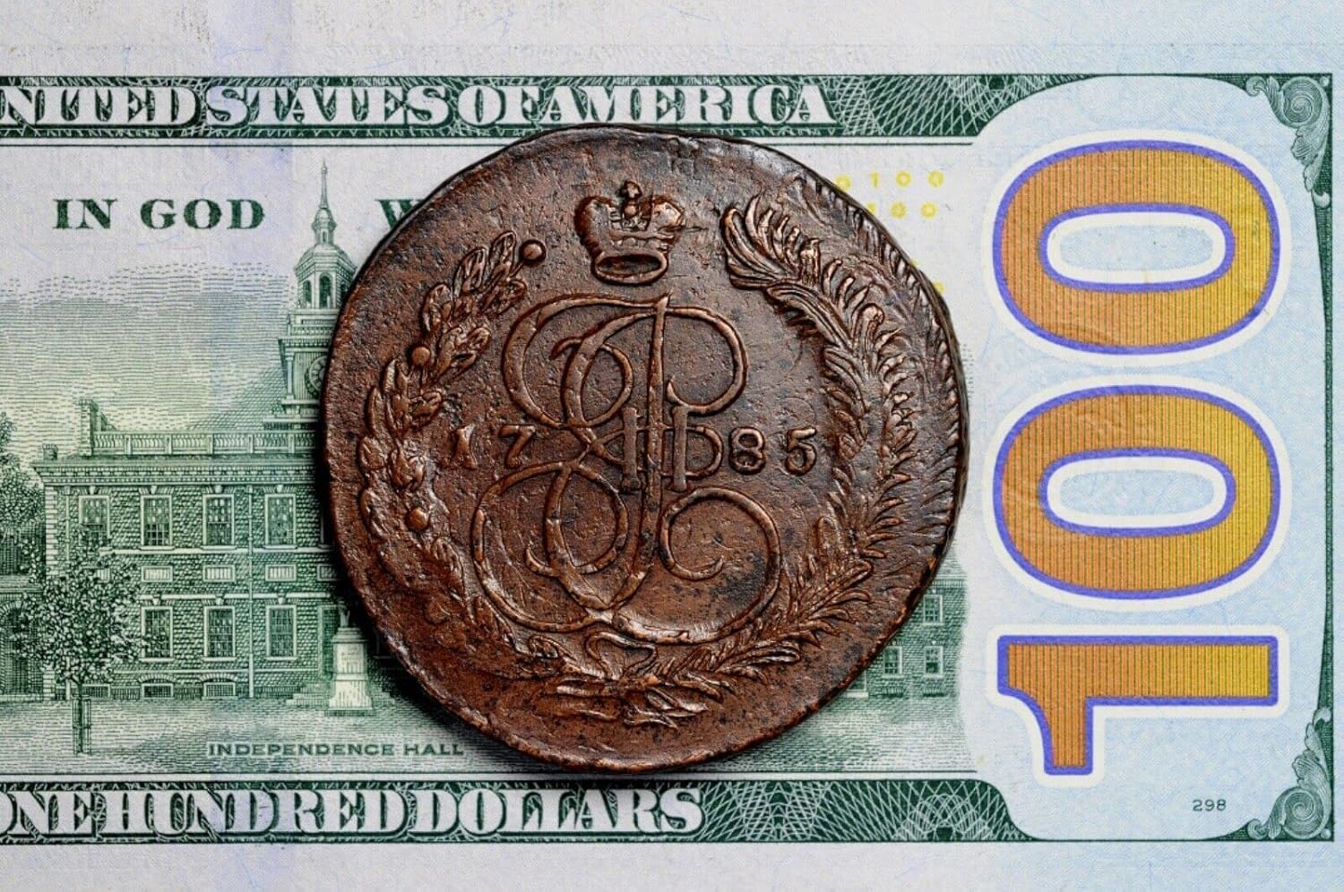 1763-1796 Russian Empire Copper 5 Kopeck Coin I Issued Under Catherine the Great, Who Made Russia A Superpower I Monetized By The Russia Government.