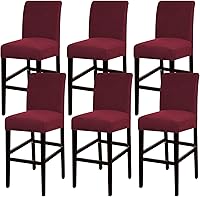 Vista 21 de Funda elástica para taburete de bar, taburete de mostrador, funda para silla de pub para comedor, cafetería, funda protectora para taburete de bar