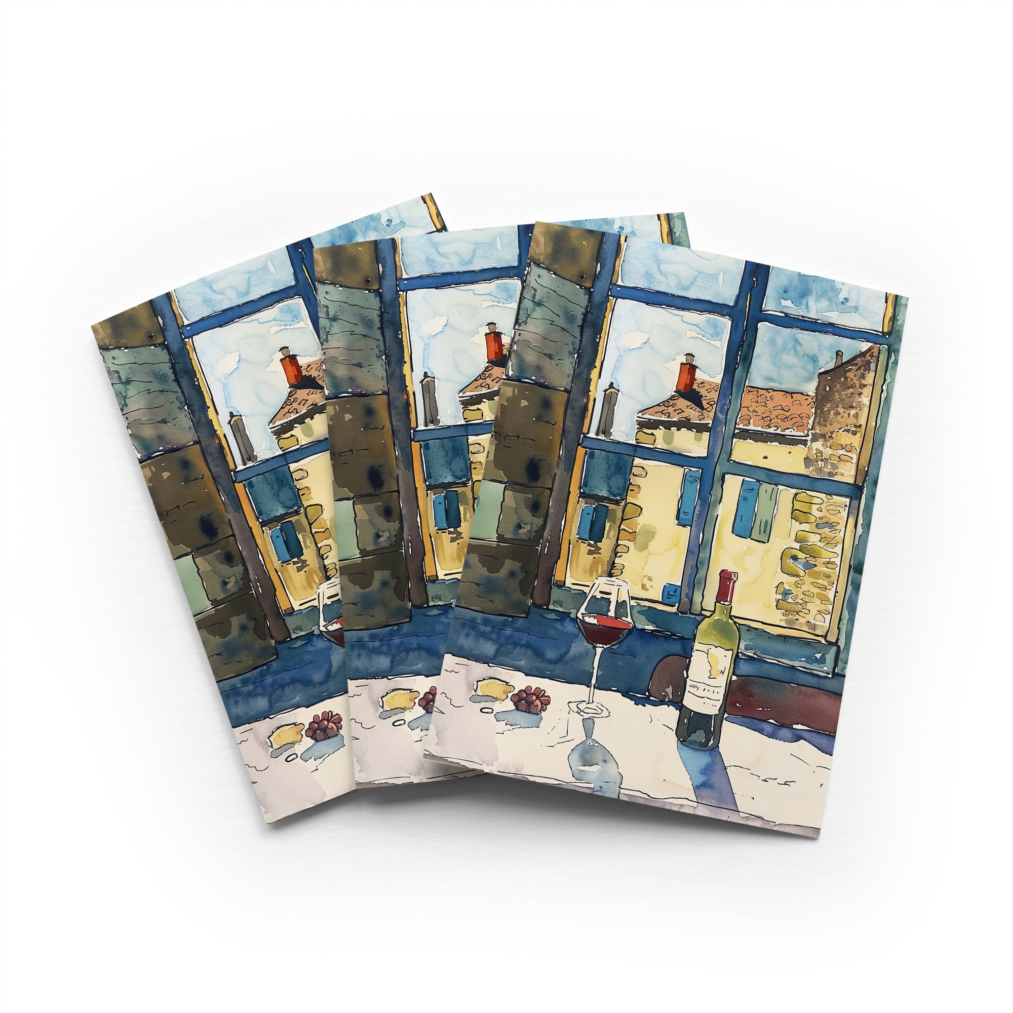 Bordeaux Wine Cheese Greeting Card Vintage Advert Any Occasion Set of 3 Blank Inside 5x7 Inch 13x18 cm