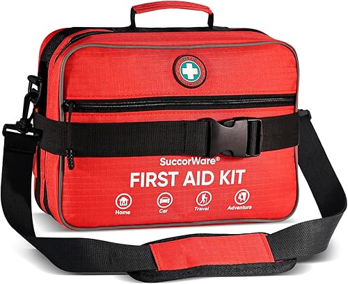 Kit profesional de primeros auxilios grande de 435 piezas, incluye gasa comprimida, compartimentos, kit médico de emergencia para el hogar, camping,