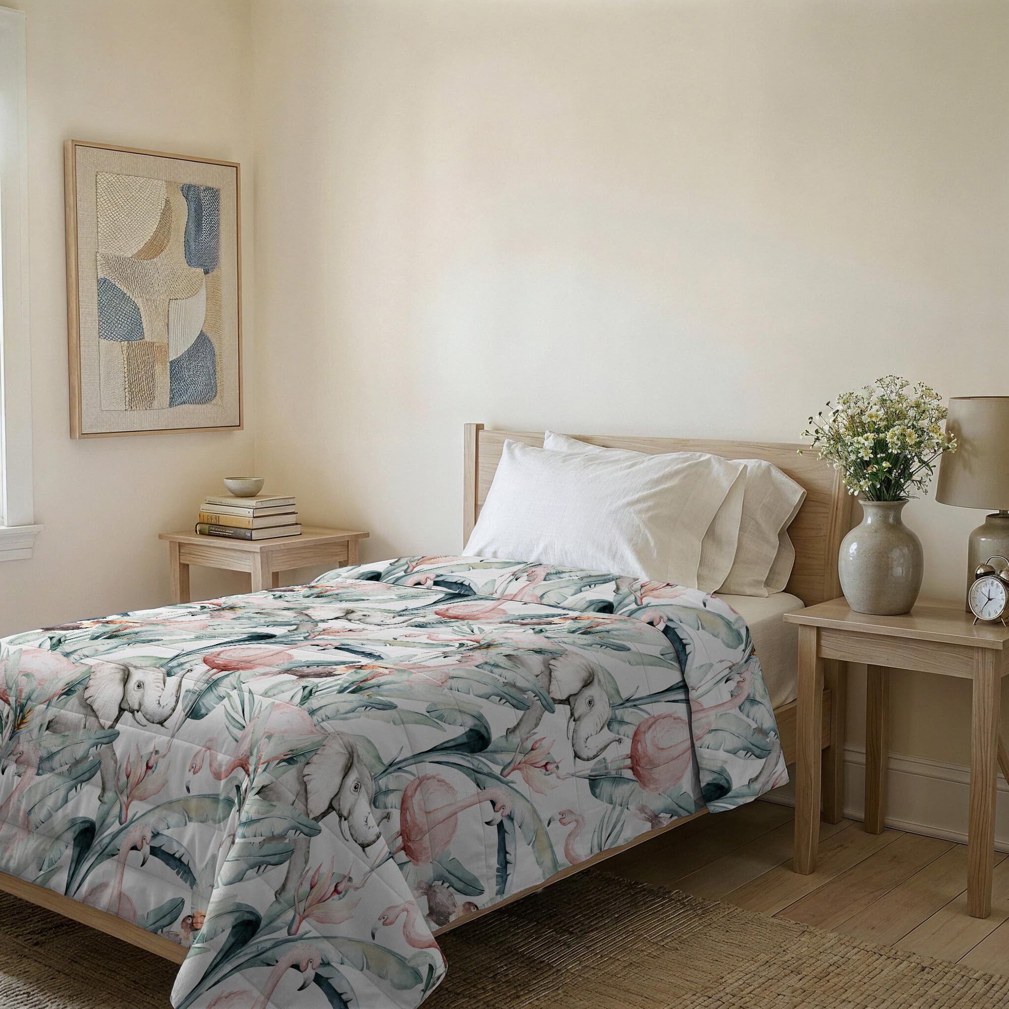 Italian Bed Linen BASIC Denny Printed Summer Quilt, Microfibre, Single 160 x 240 cm