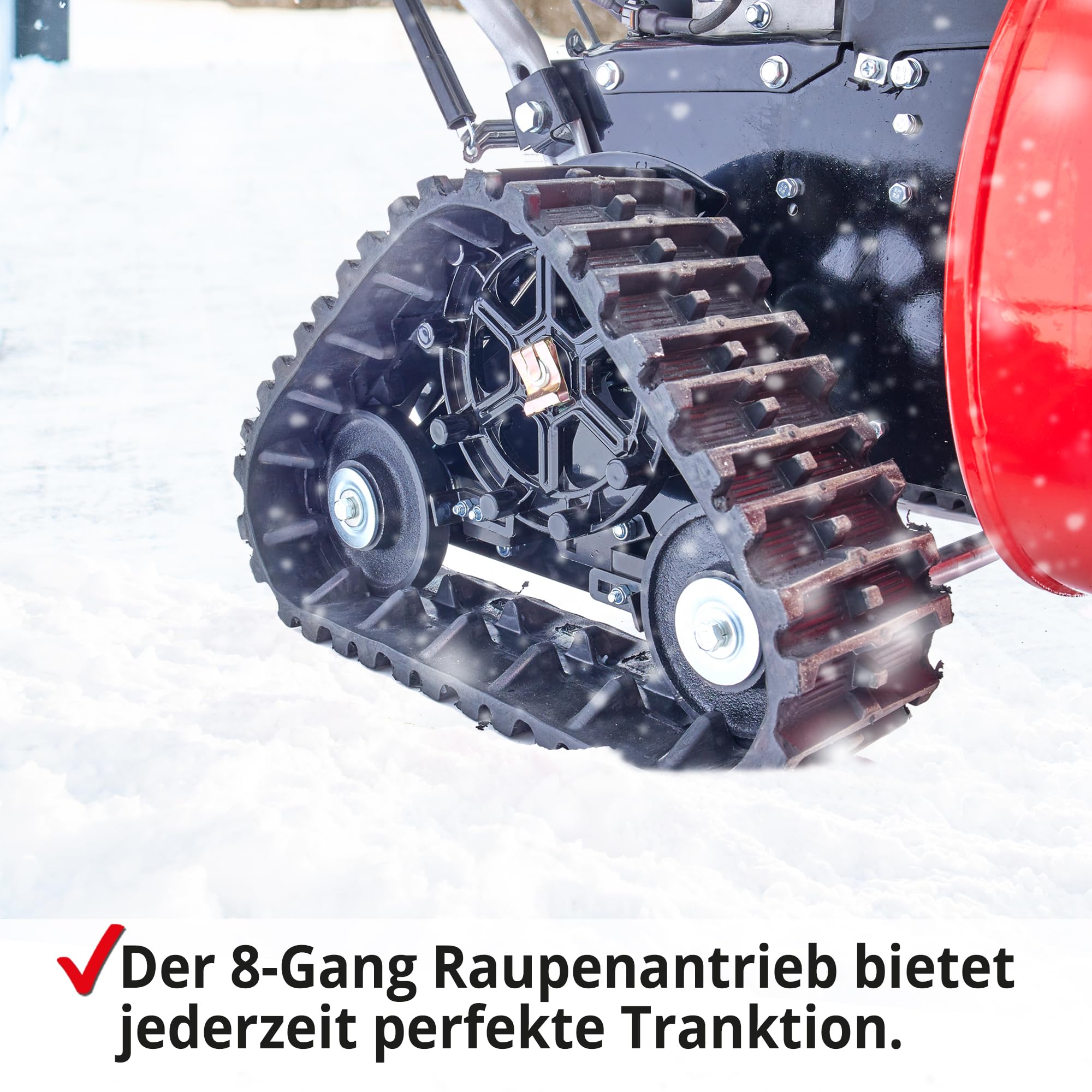 HECHT Benzin Schneefräse 66 cm – 2-stufig mit E-Start | 54 cm Arbeitshöhe, 15 m Auswurfweite, Raupenantrieb, 6 Vorwärts- & 2 Rückwärtsgänge, LED-Scheinwerfer & Griffheizung