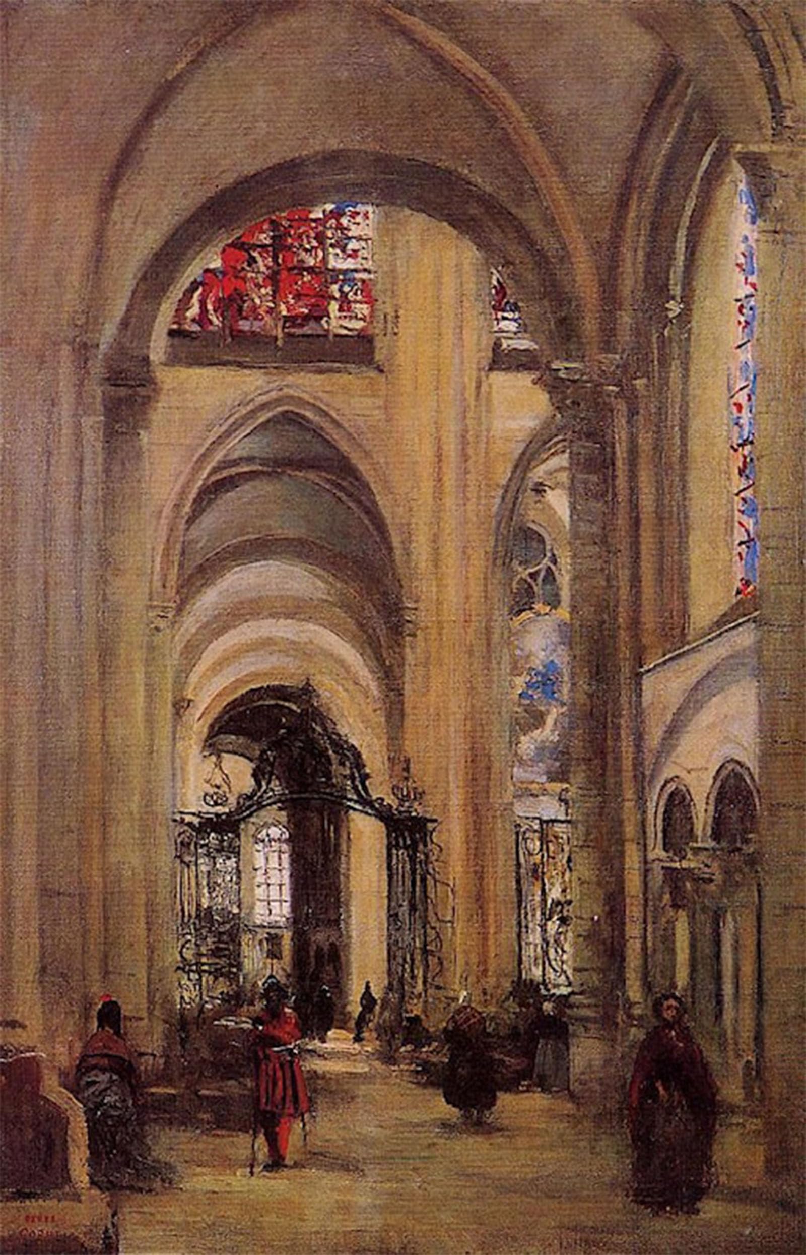 POSTERIIk Famous Animal Posters Vintage Picture Interior of Sens Cathedral by Jean-baptiste-camille Corot Modern Wall Decor for Home Decor 60x90cm