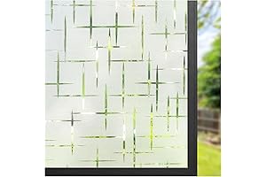 rabbitgoo Decorative Window Privacy Film 17.5' x 6.56' Cross Pattern