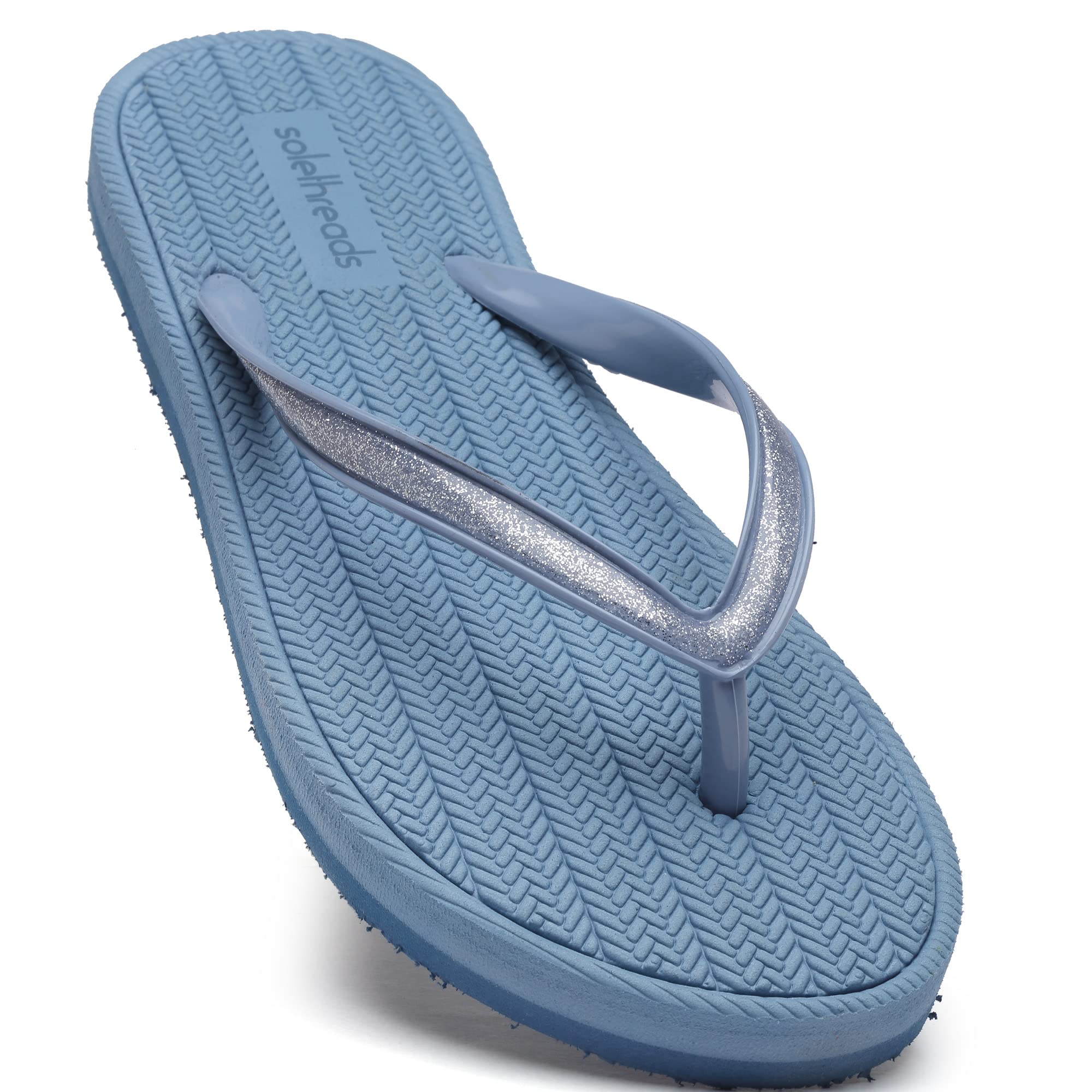 SOLETHREADS Lustre Flip Flop for Women | Soft Comfortable | Breathable | Fashionable | Stylish | Trendy | Super soft | Lightweight | Anti-Slip Sole | Indoor Outdoor | Everyday Flip Flop|AQUA|UK 6 (B0C2PGKGHN) Amazon Price History, Amazon Price Tracker
