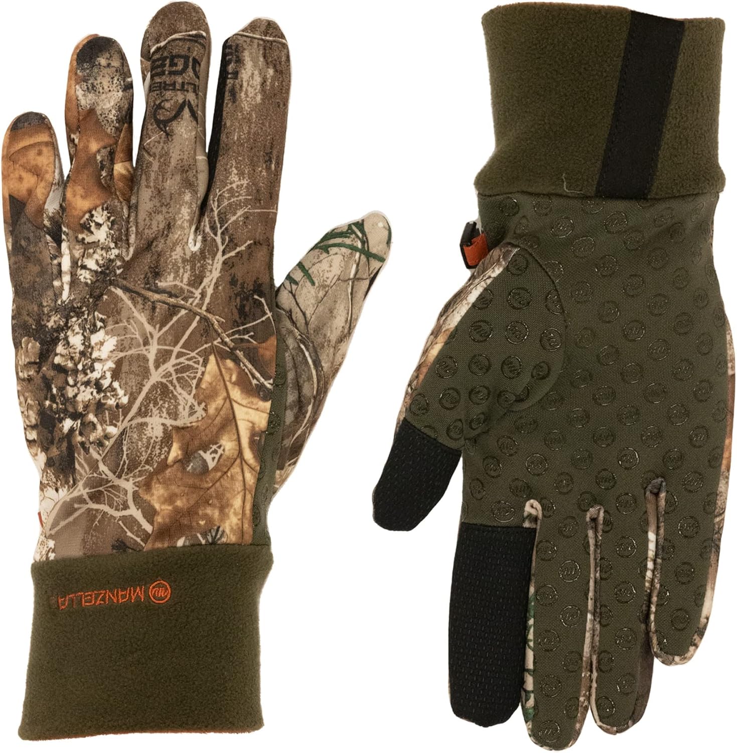 Manzella mens Stretch Fleece Ranger Lightweight Cold Weather Hunting Glove, Touchscreen Capable